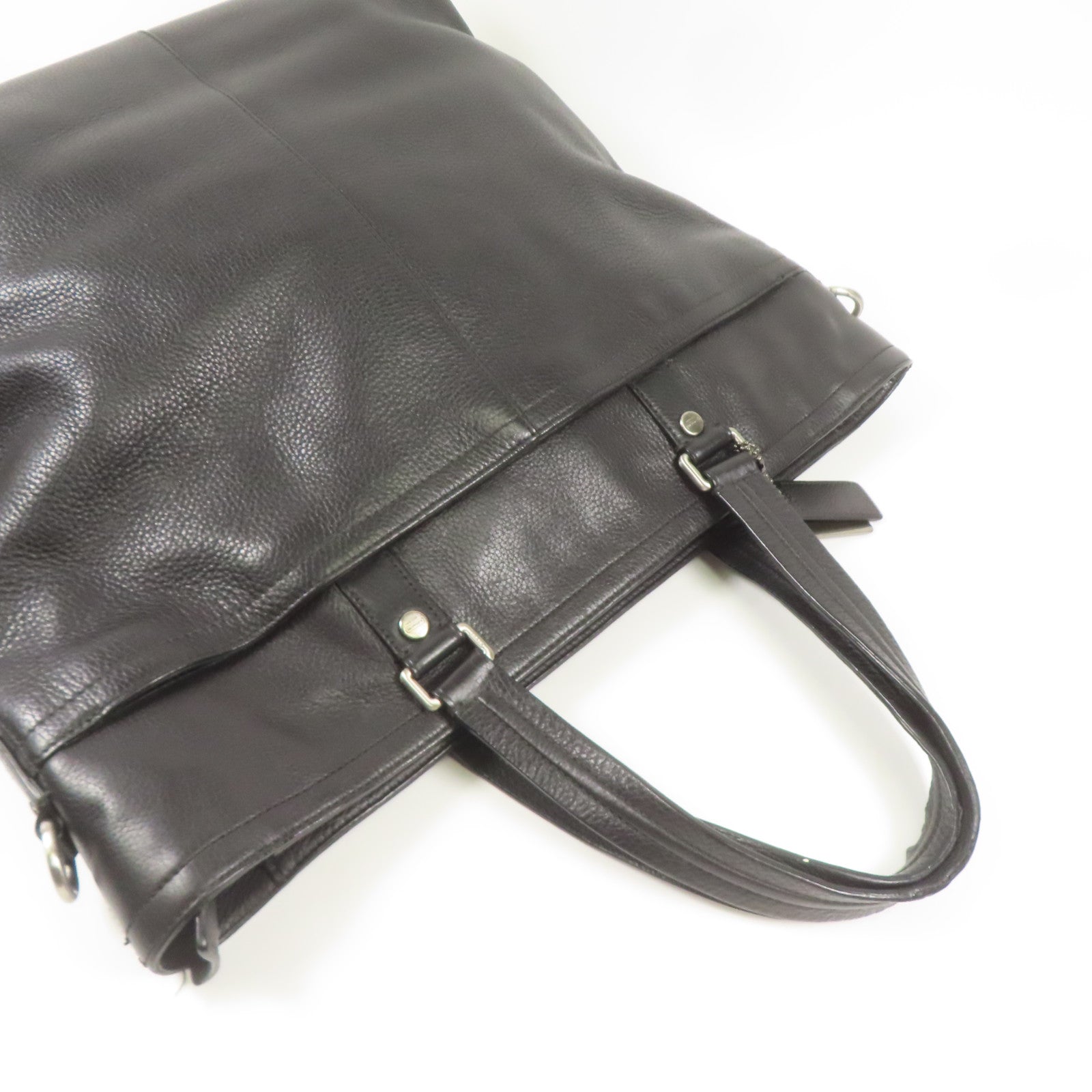 COACH 牛皮皮革Shoulder Bag銀扣肩背袋