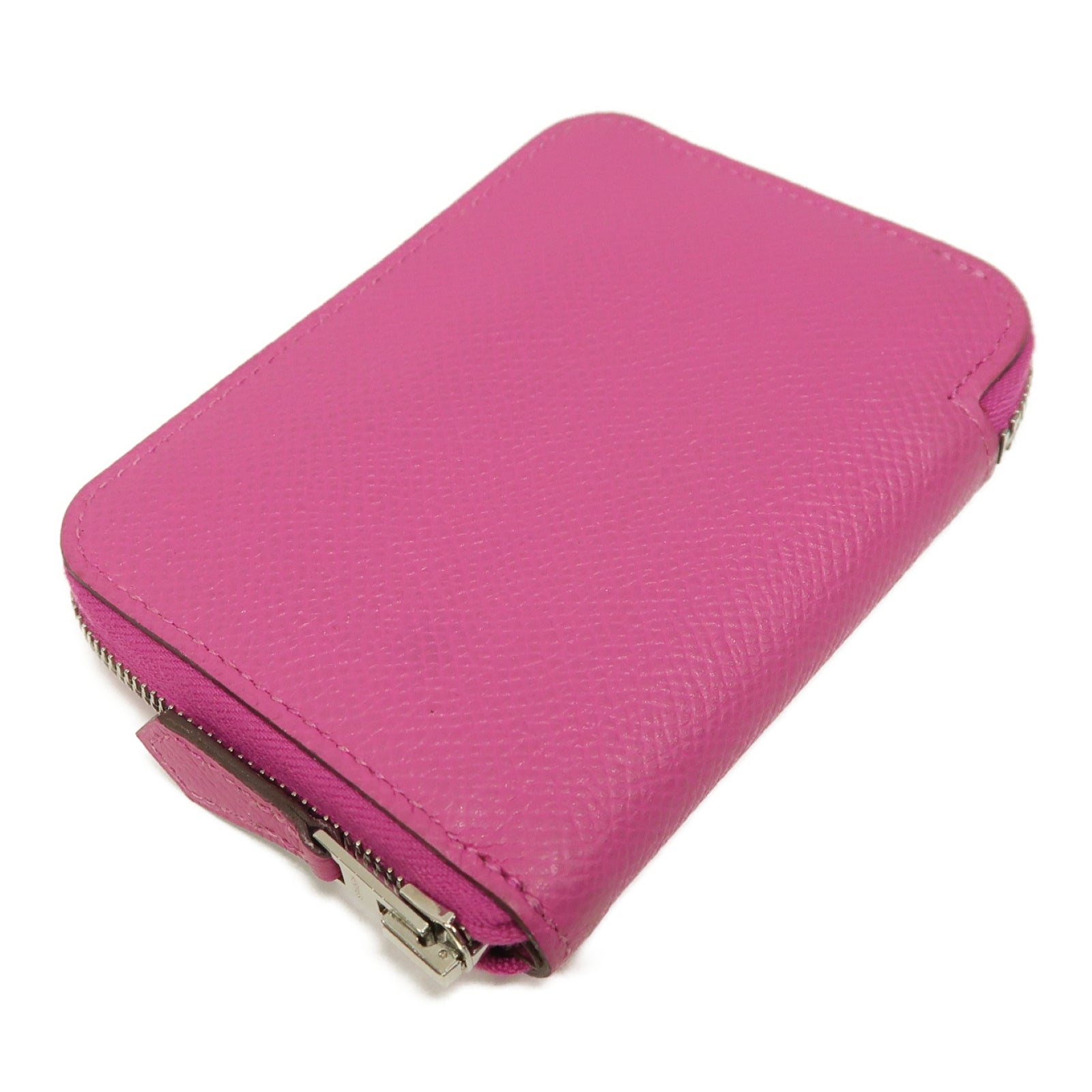 HERMES Epsom皮革Azap Card Holder Wallet銀扣卡片套玫瑰紫色