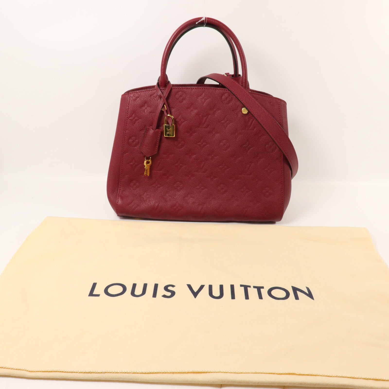 LOUIS VUITTON Monogram Empreinte Montaigne MM手挽肩背兩用袋