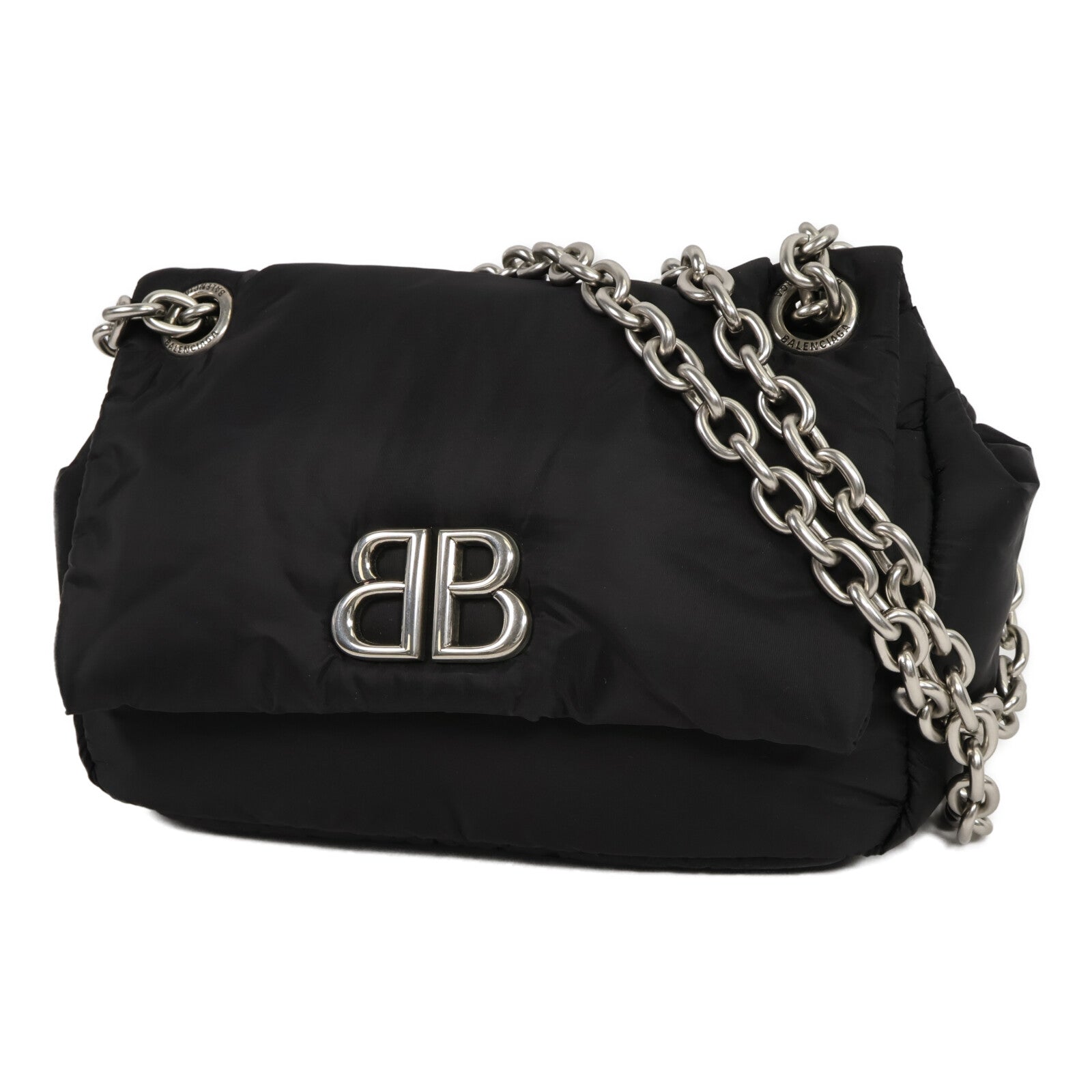 BALENCIAGA 尼龍Monaco Mini Chain Shoulder鏈帶肩背袋