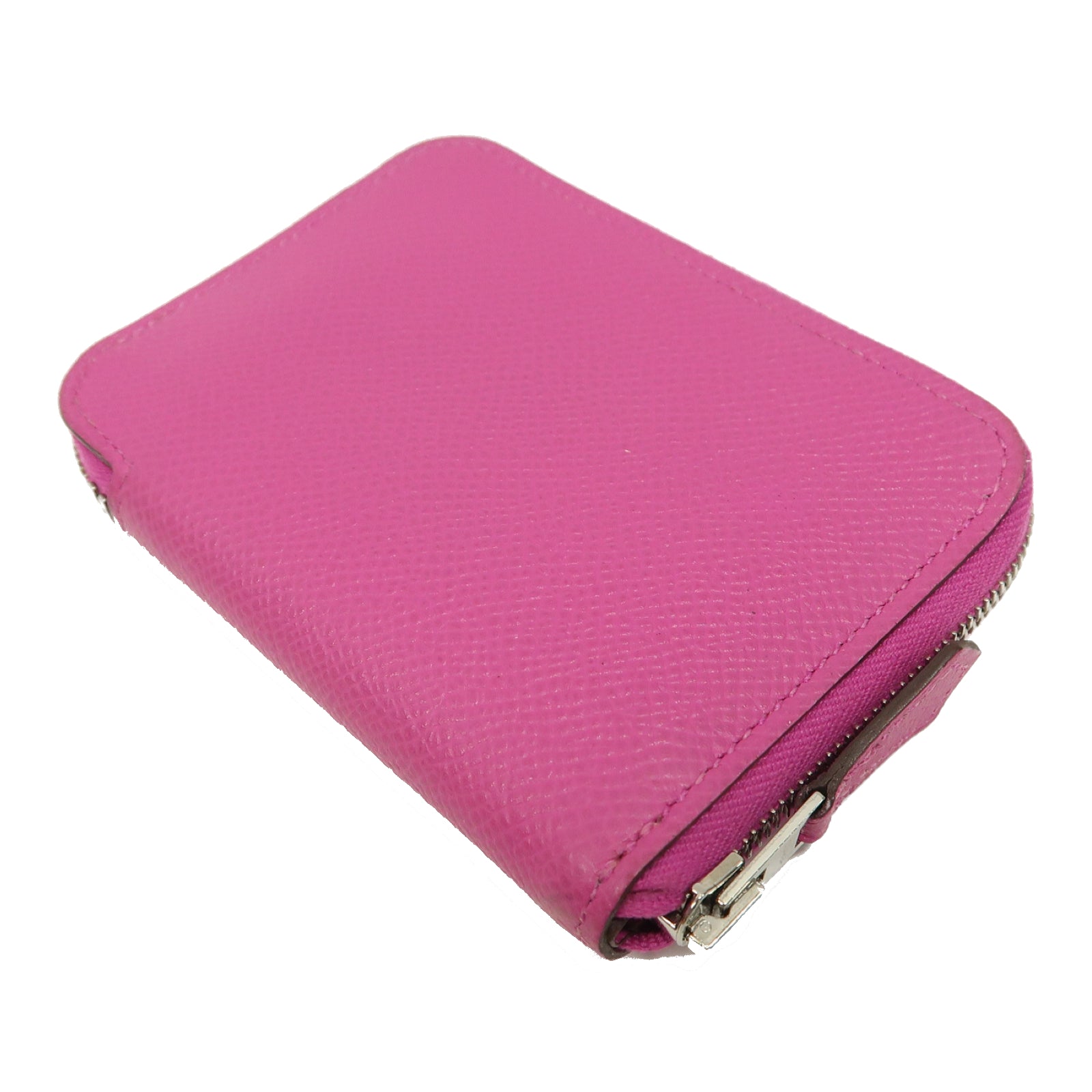 HERMES Epsom皮革Azap Card Holder Wallet銀扣卡片套玫瑰紫色