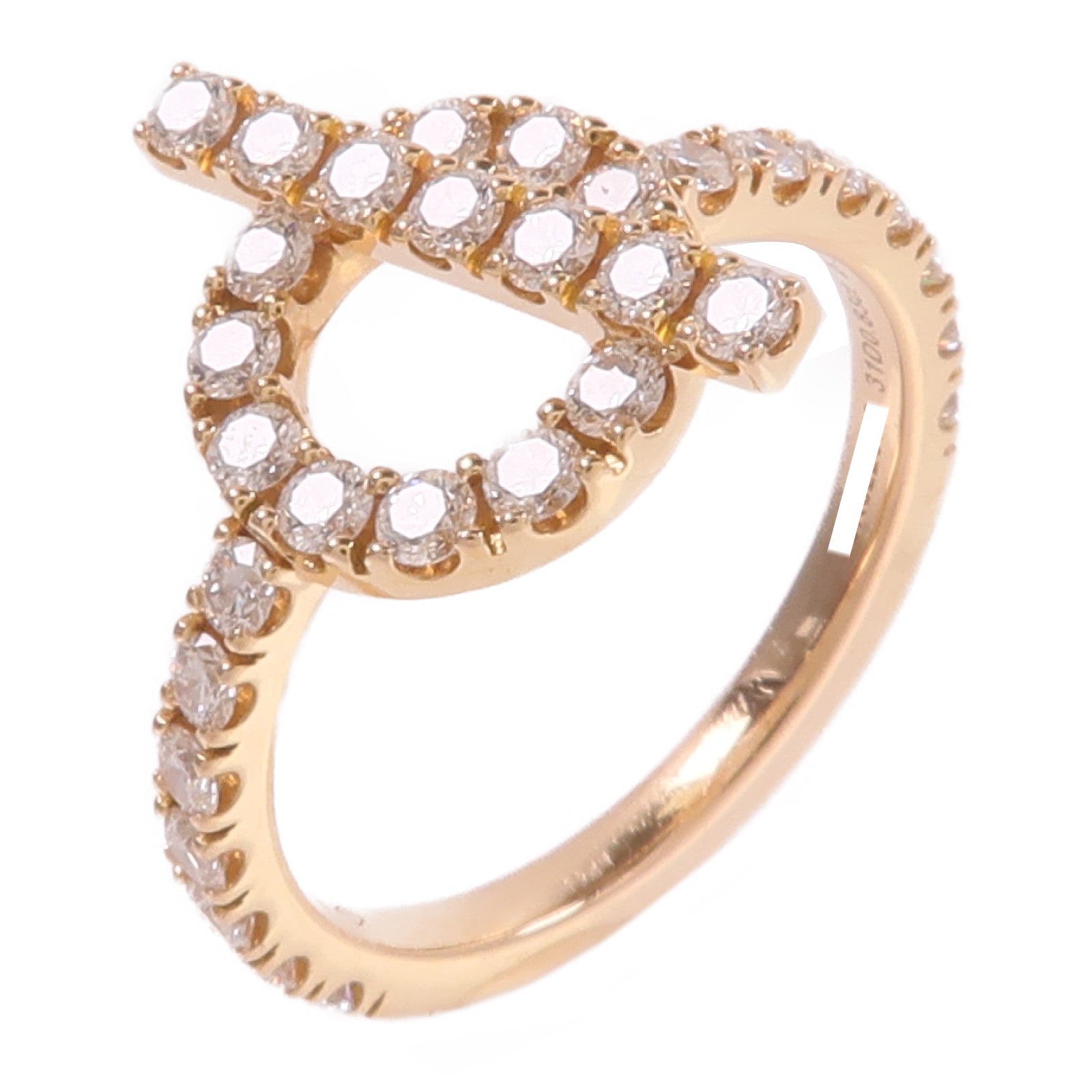 HERMES 18K玫瑰金Finesse Ring鑽石戒指