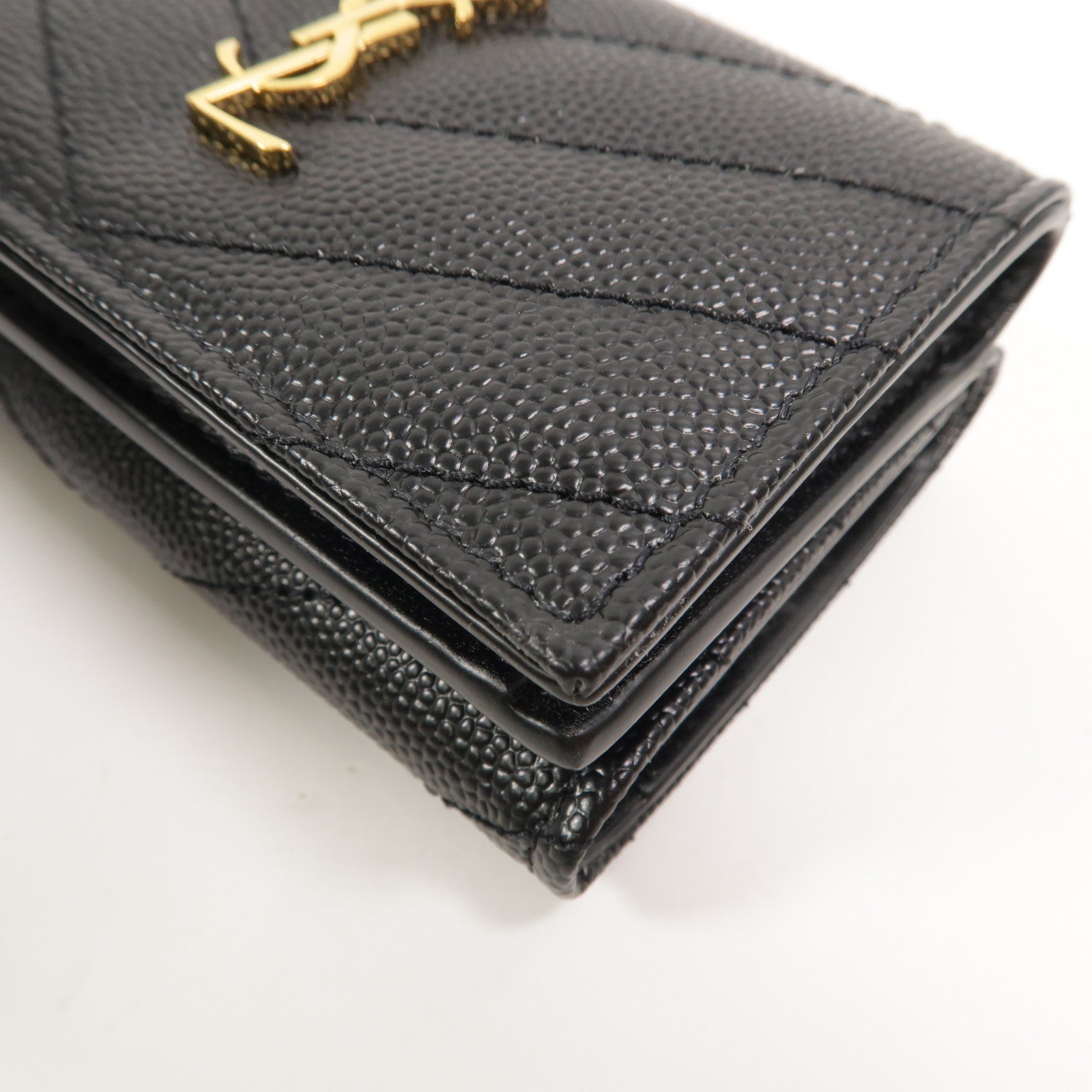 SAINT LAURENT 牛皮皮革Cassandre Matelasse Origami Tiny Wallet錢包