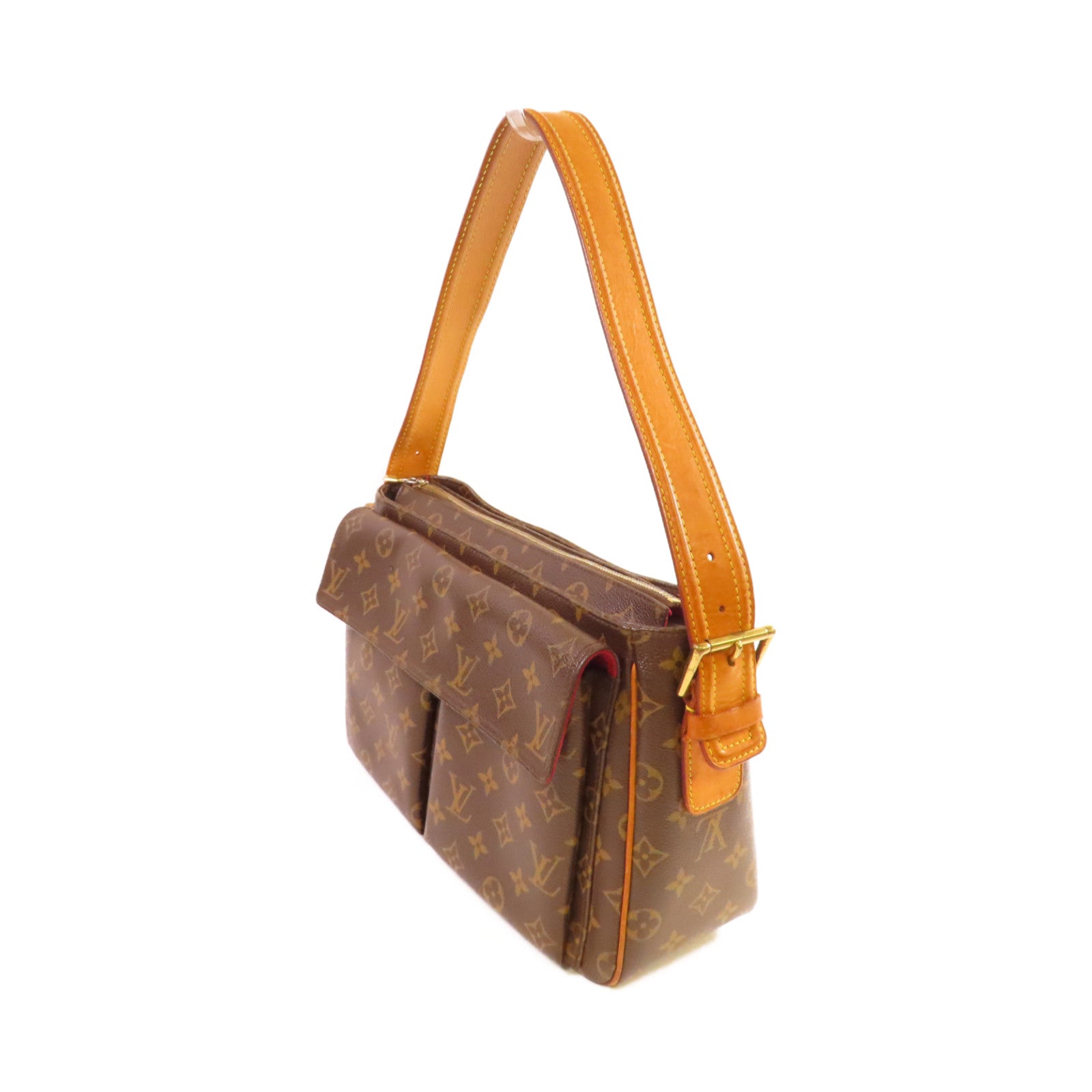 LOUIS VUITTON Monogram Viva Cite GM Shoulder Bag金扣肩背袋啡色