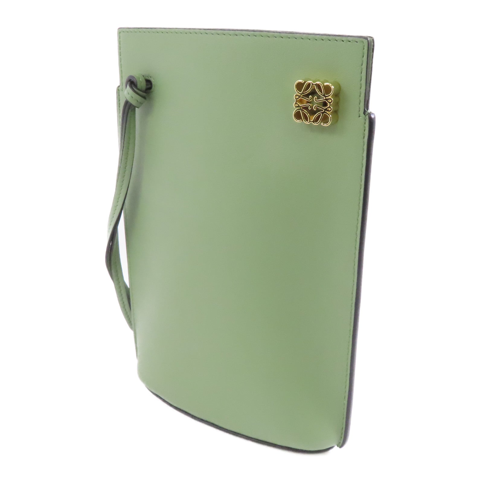 LOEWE 牛皮皮革Pocket In Classic金扣肩背袋綠色