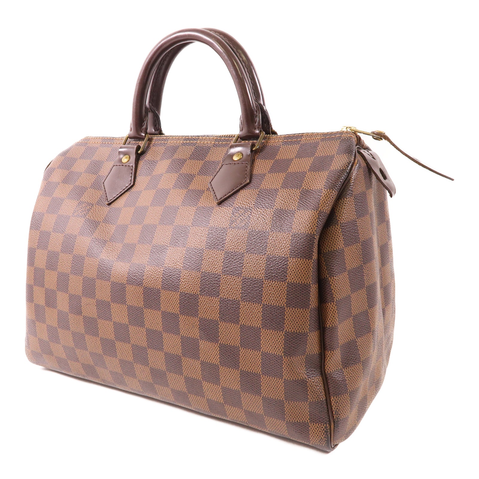 LOUIS VUITTON Damier Speedy 30金扣手挽袋