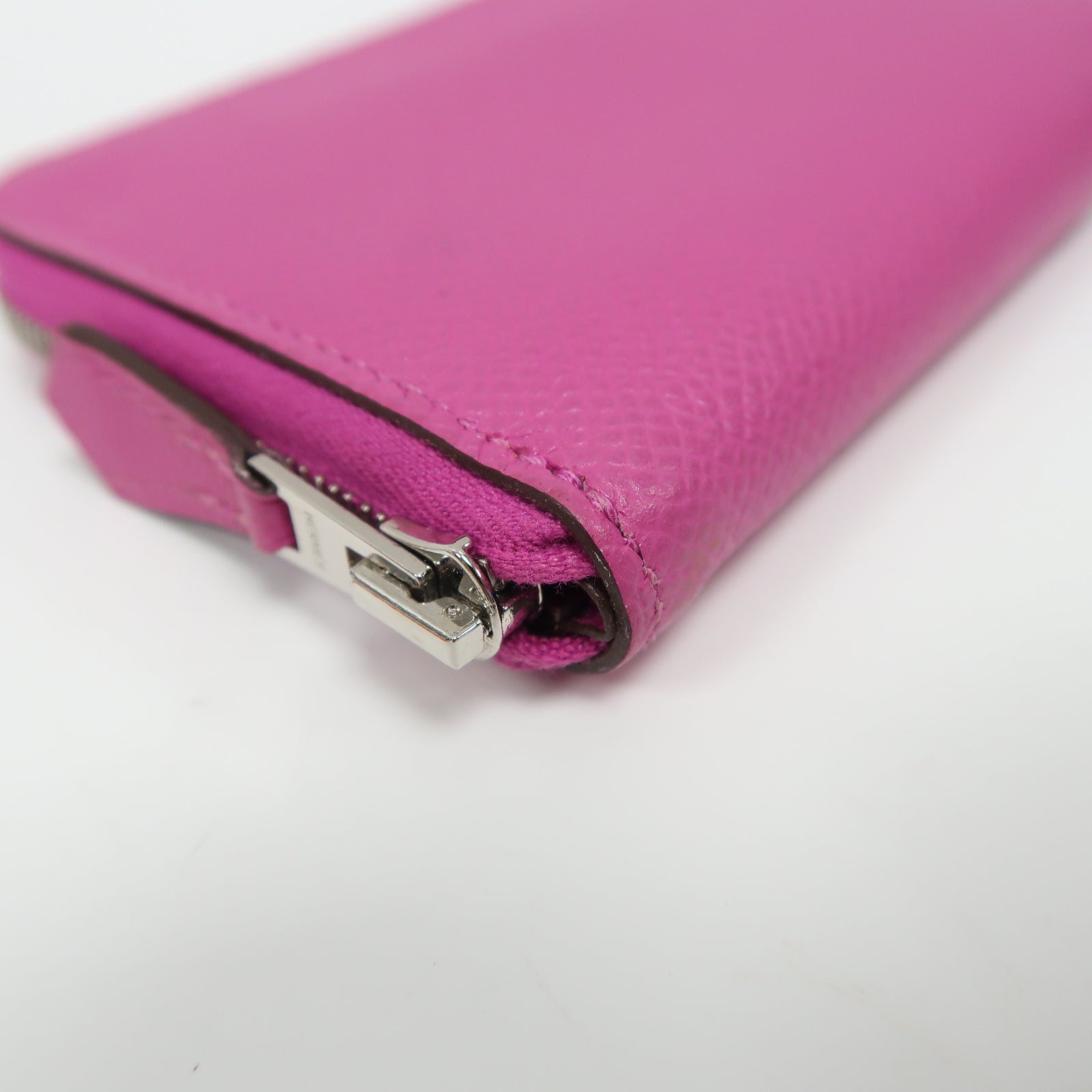 HERMES Epsom皮革Azap Card Holder Wallet銀扣卡片套玫瑰紫色