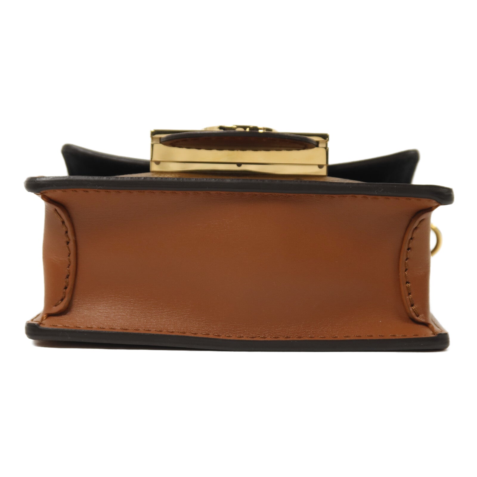 LOUIS VUITTON Monogram/Monogram Reverse Micro Dauphine金扣鏈帶肩背袋棕色