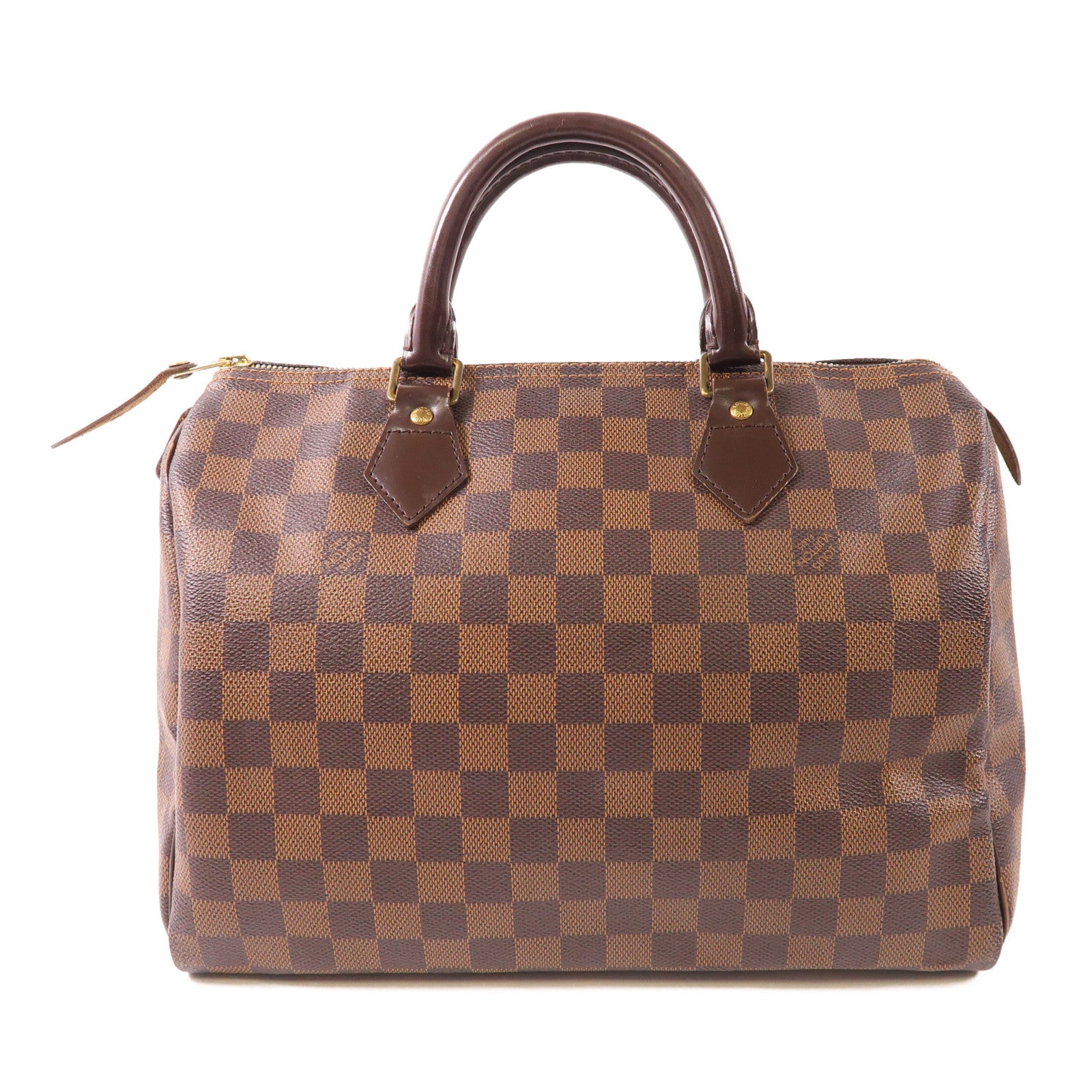 LOUIS VUITTON Damier Speedy 30金扣手挽袋