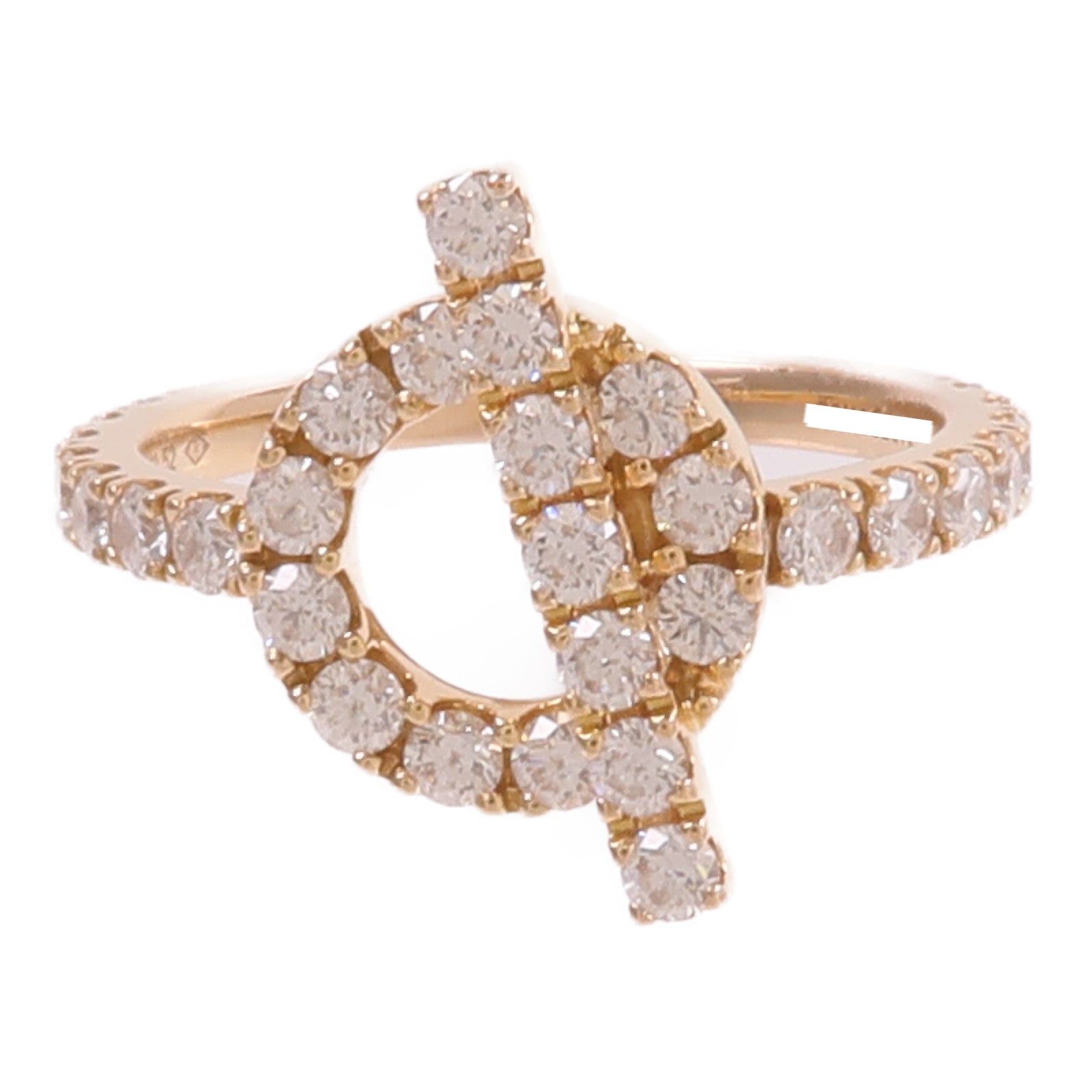 HERMES 18K玫瑰金Finesse Ring鑽石戒指