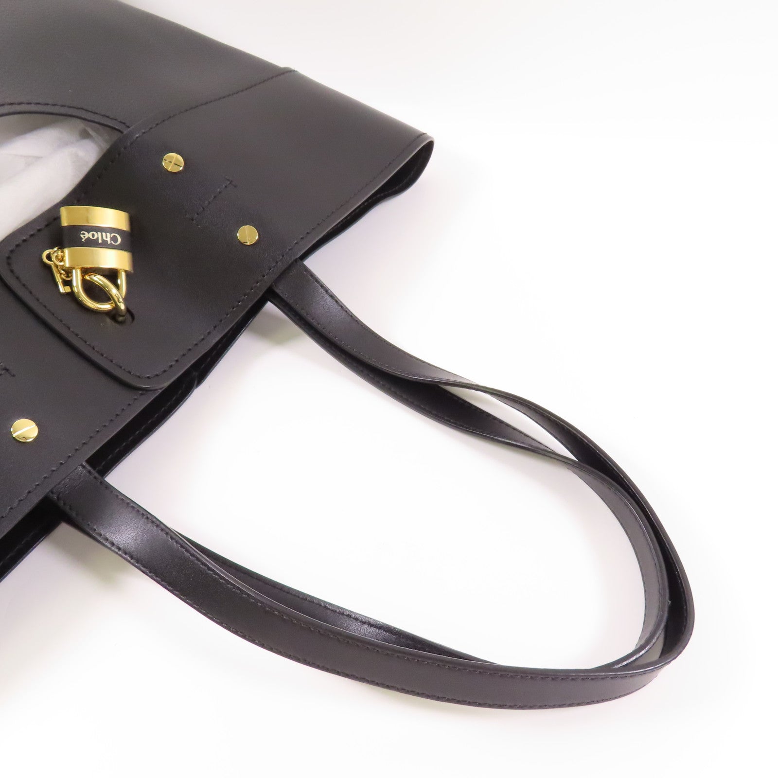 Chloe 牛皮皮革Tote Bag金扣手挽袋