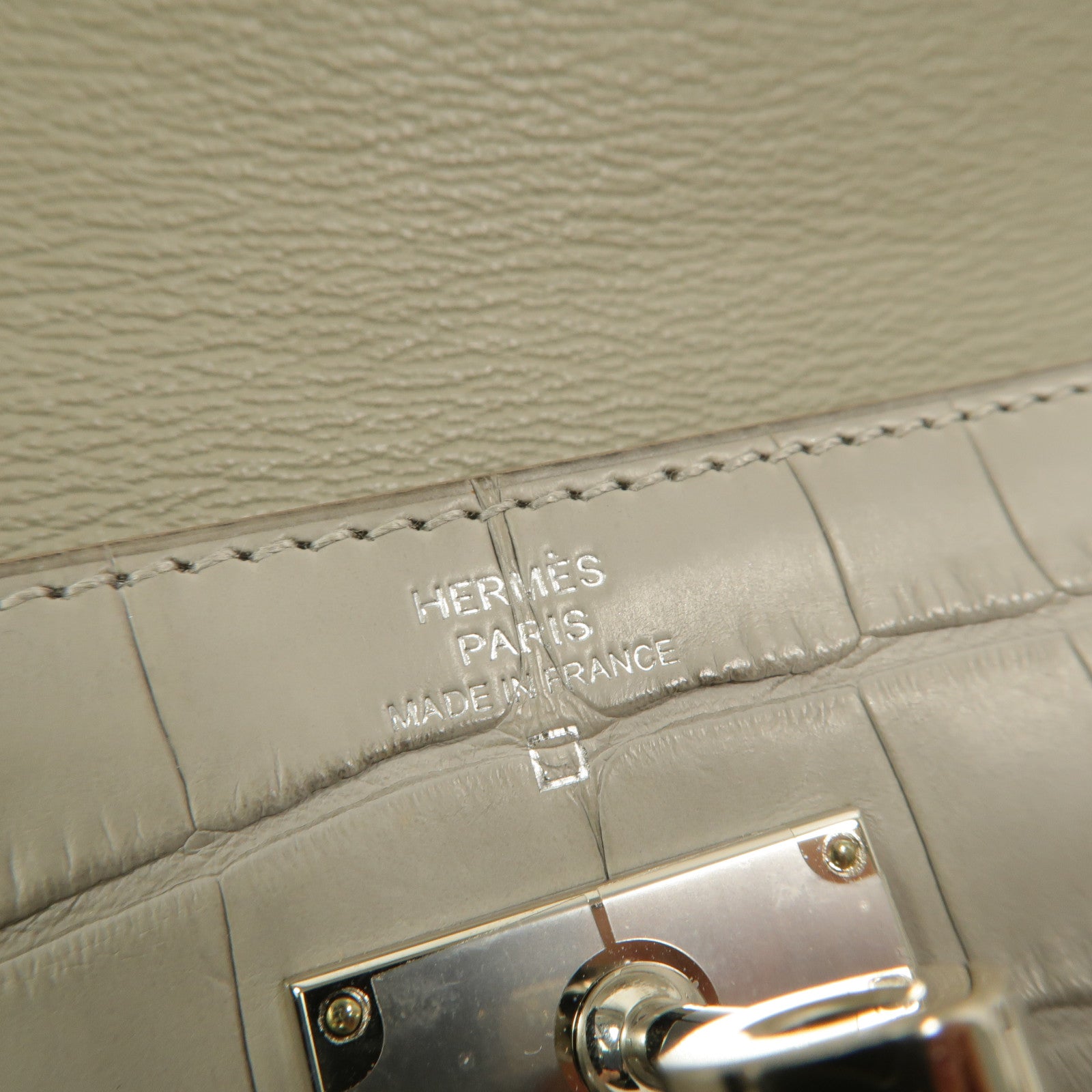 HERMES Alligator Matte皮革Kelly Wallet長錢包Gris Perle