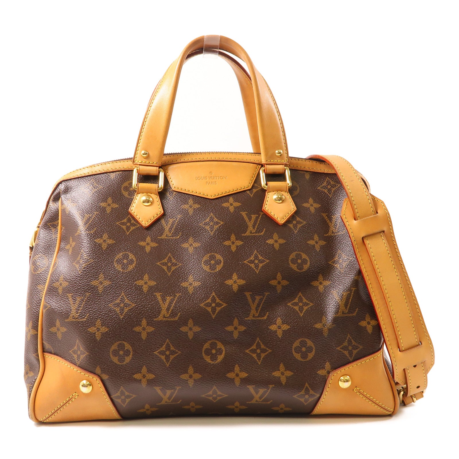 LOUIS VUITTON Monogram Retiro金扣手挽肩背兩用袋啡色