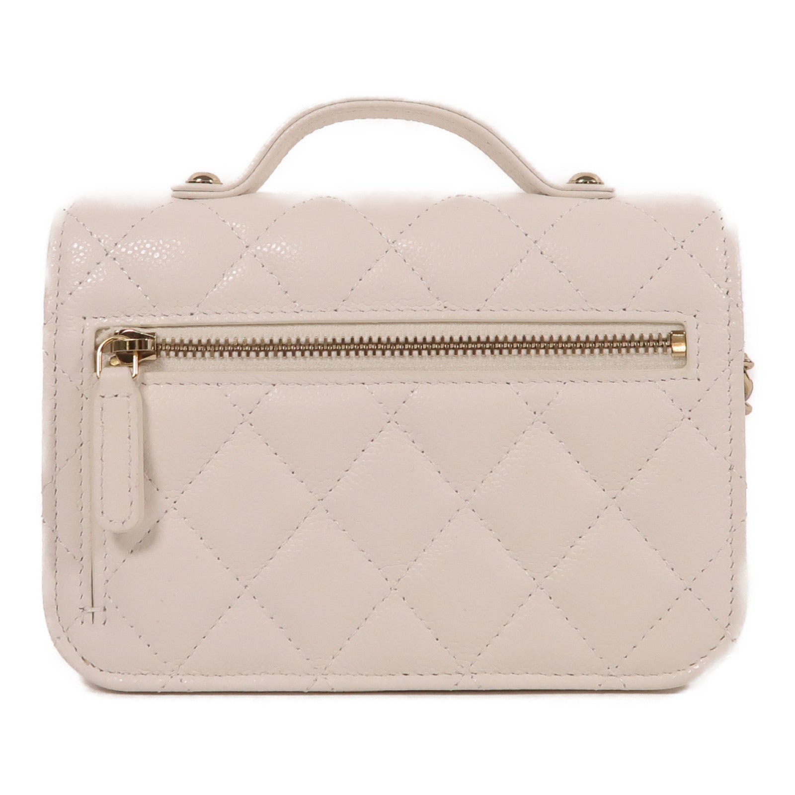 CHANEL 牛皮皮革2 Way Shoulder金扣手挽肩背兩用袋