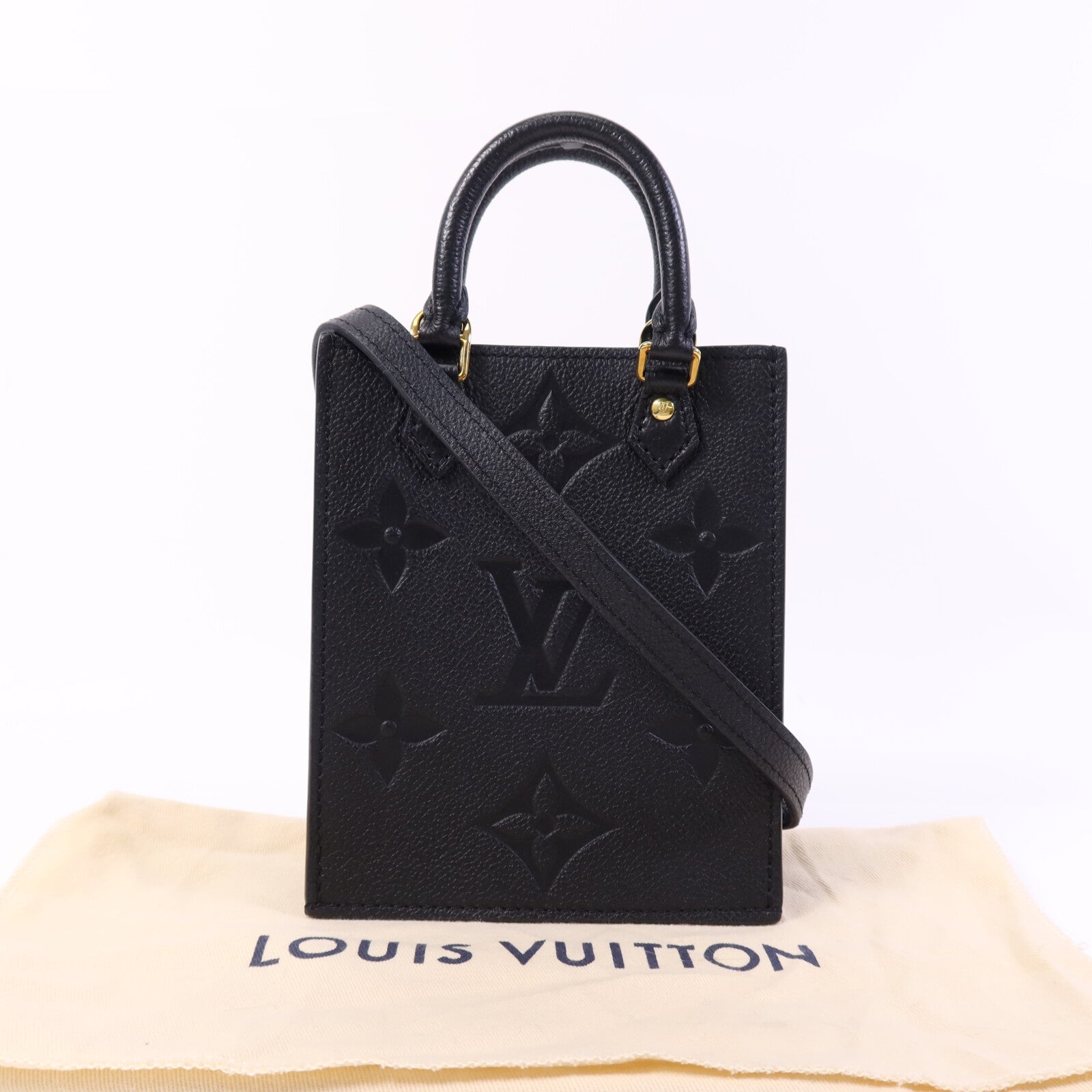 LOUIS VUITTON 【激減優惠】Monogram Empreinte Petit Sac Plat Bag金扣手挽肩背兩用袋
