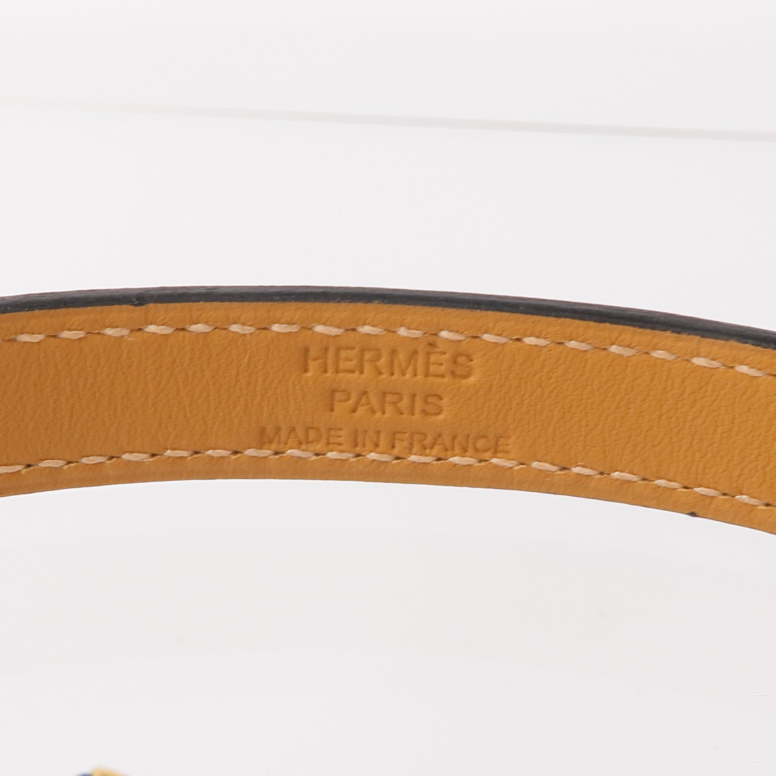 HERMES Swift皮革Kelly Double Tour Bracelet手鏈S7 Bleu De Galice