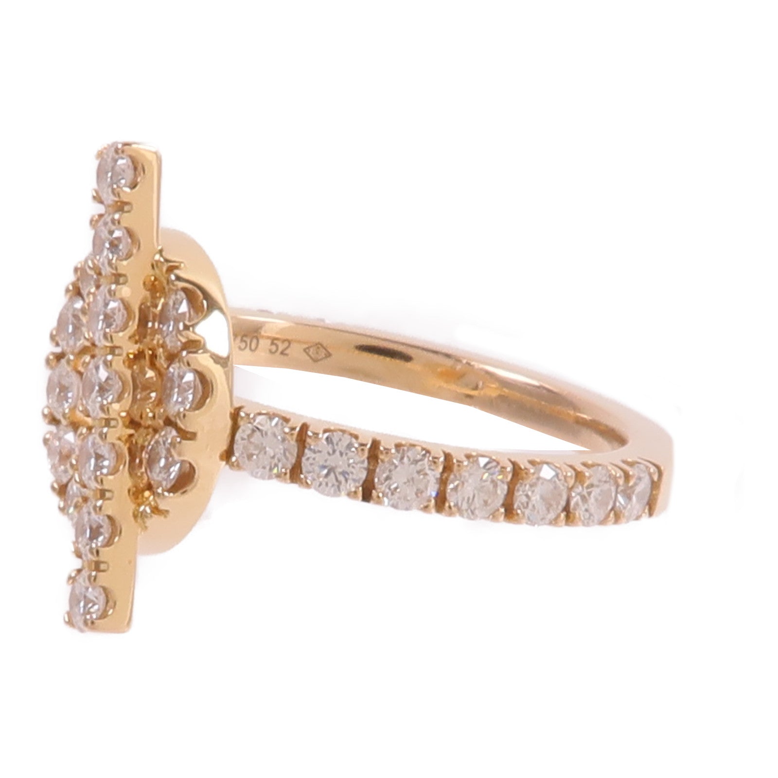 HERMES 18K玫瑰金Finesse Ring鑽石戒指