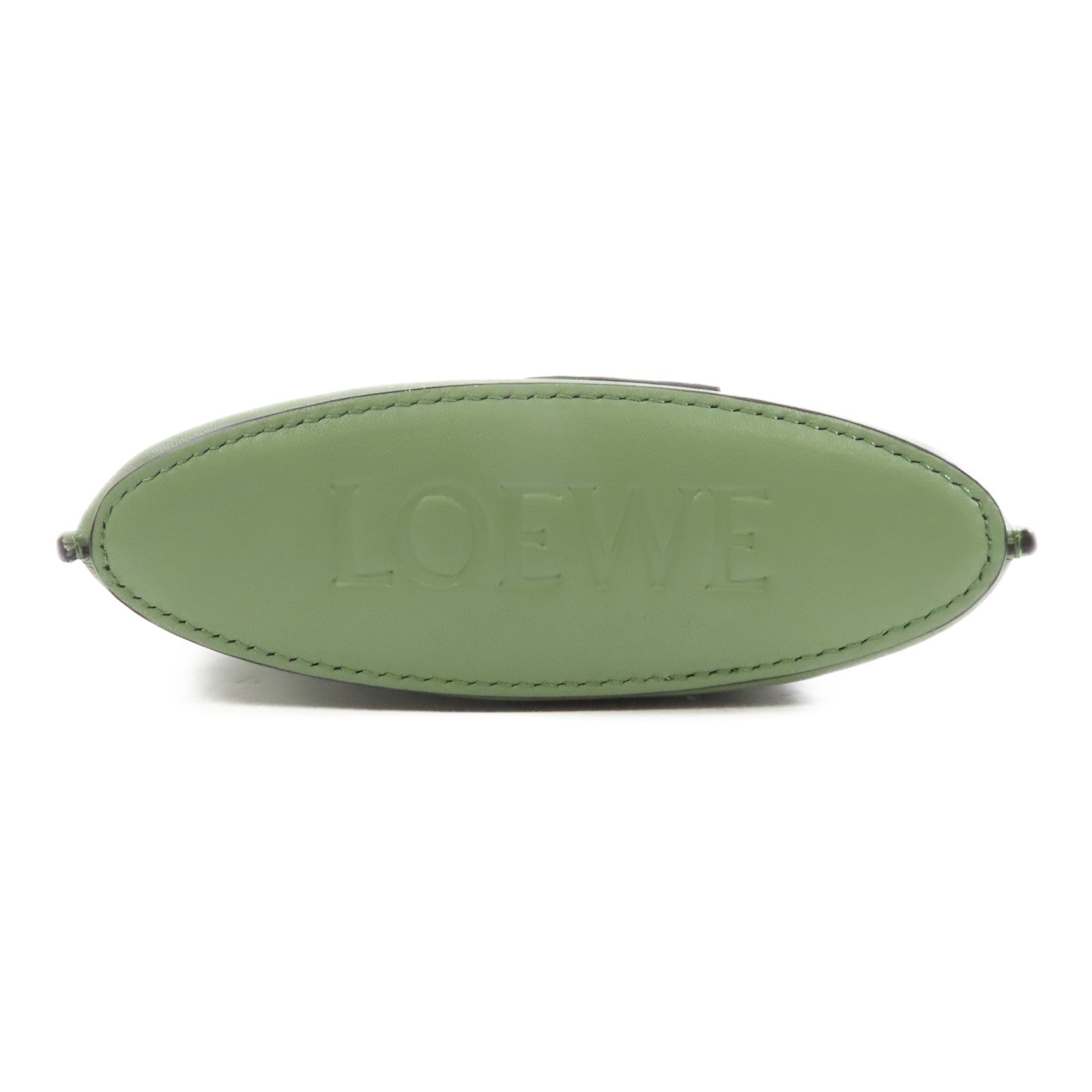 LOEWE 牛皮皮革Pocket In Classic金扣肩背袋綠色
