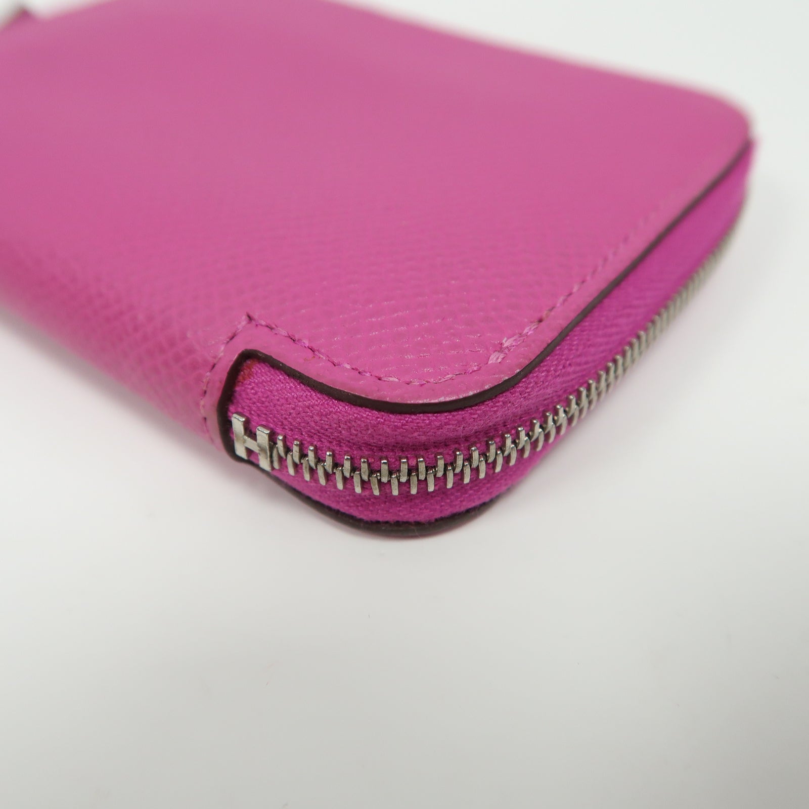 HERMES Epsom皮革Azap Card Holder Wallet銀扣卡片套玫瑰紫色