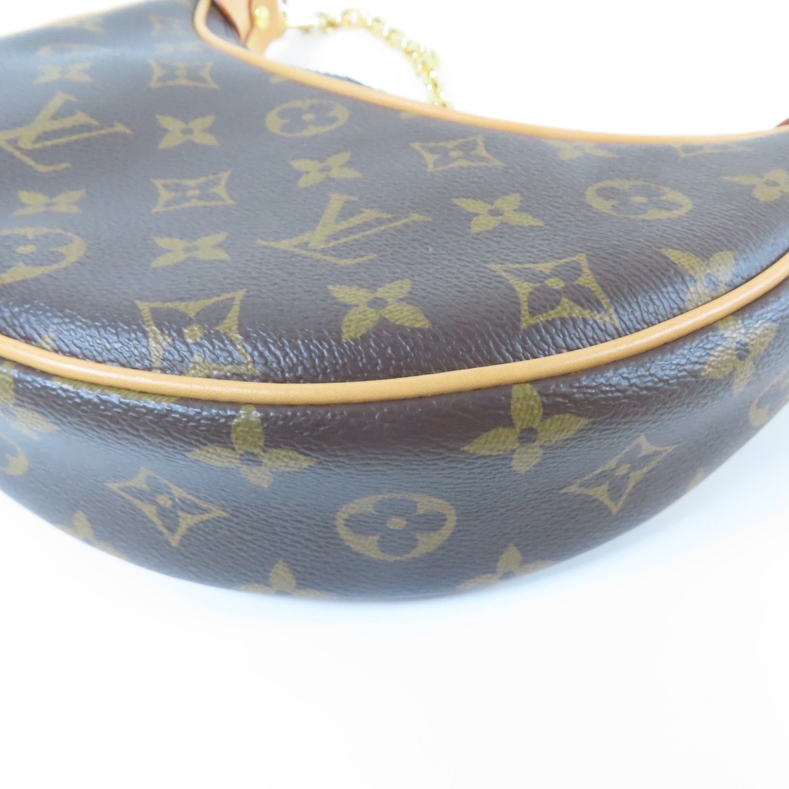 LOUIS VUITTON Monogram Loop金扣鏈帶肩背袋啡色