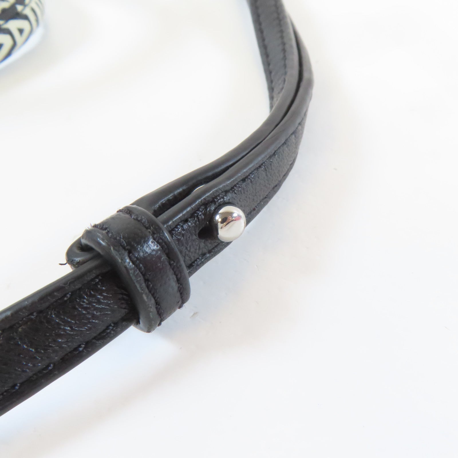 MARC BY MARC JACOBS 皮革2 Way Shoulder銀扣手挽肩背兩用袋黑白色
