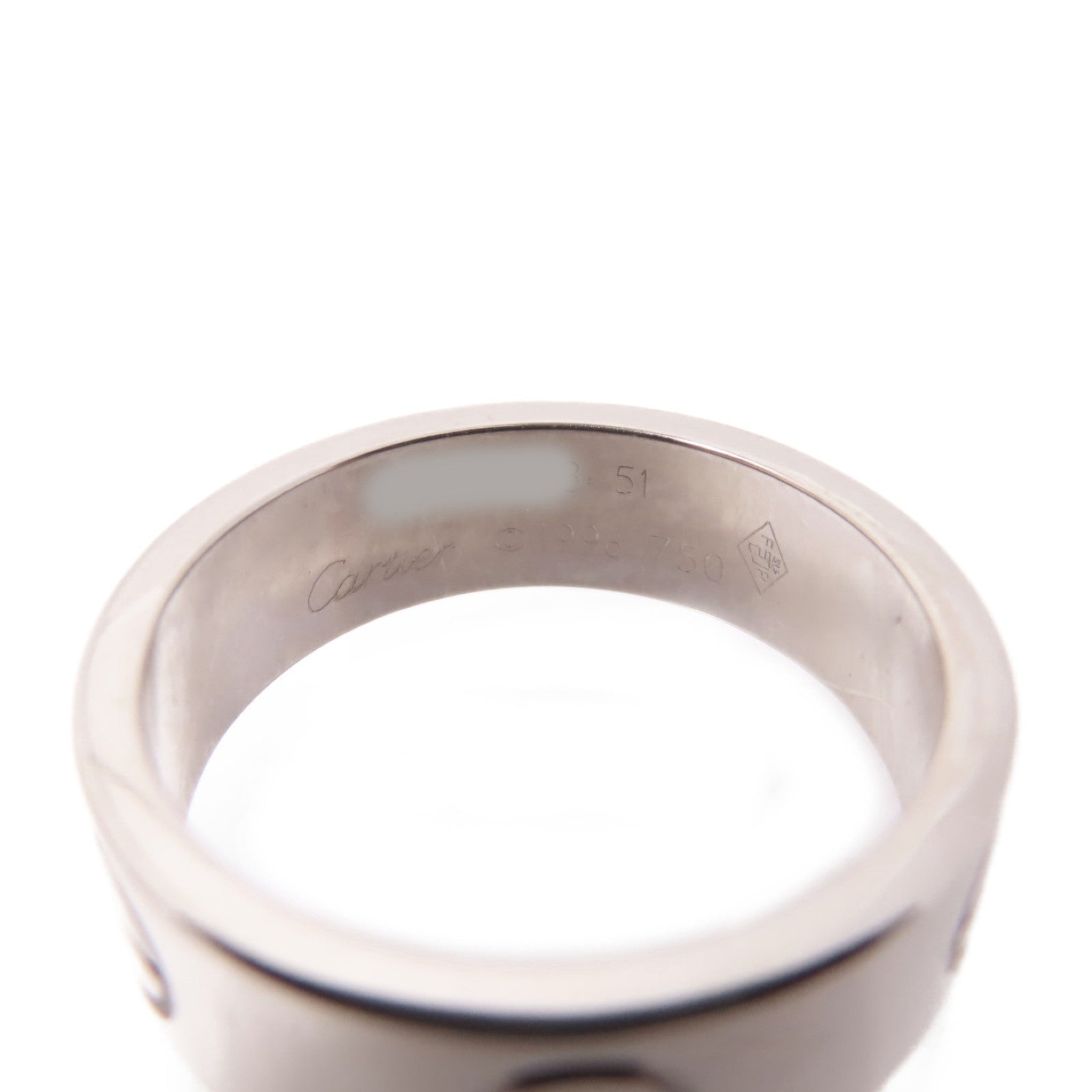 CARTIER 18K白金Love Ring戒指Cartier#51/US#5.5