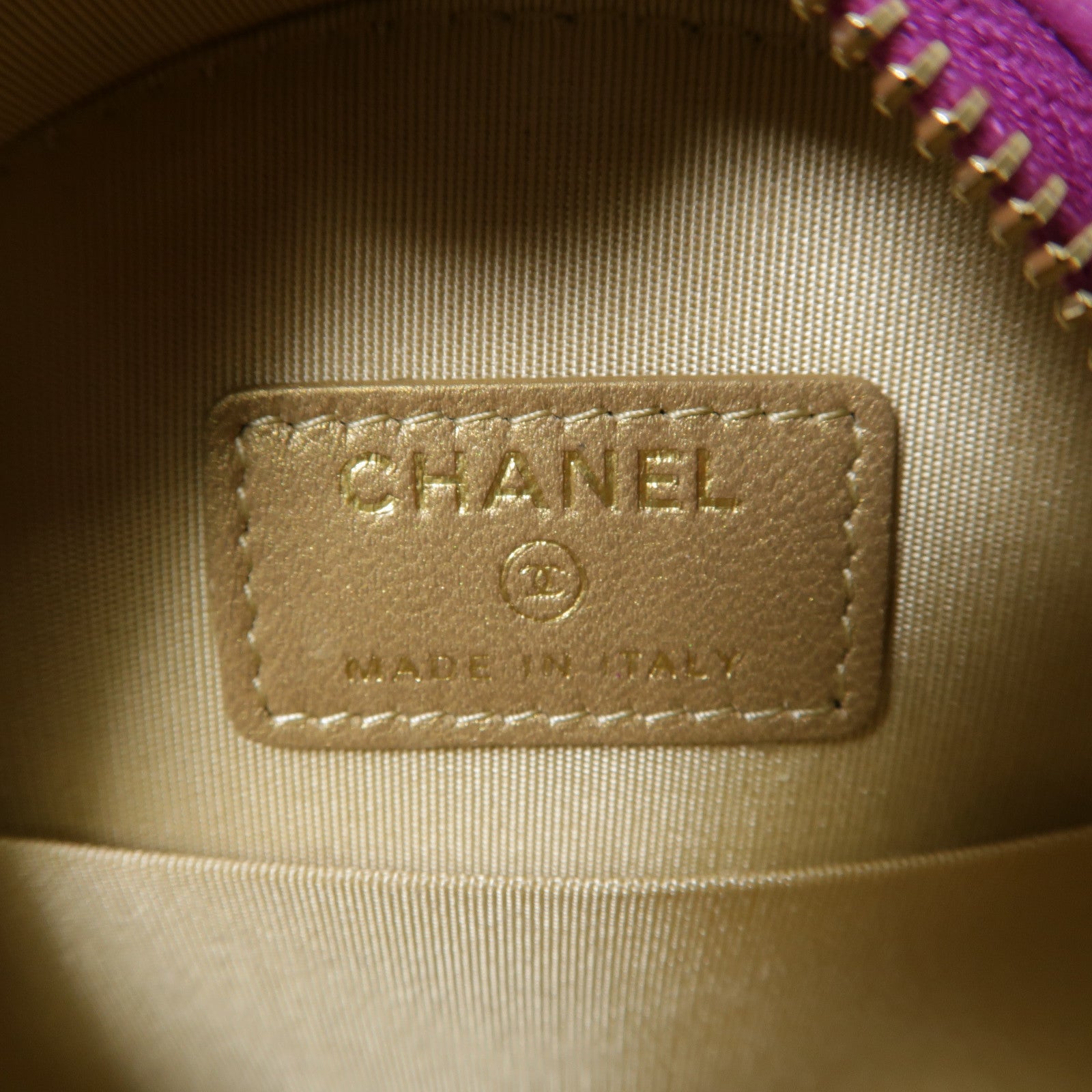 CHANEL 【激減優惠】菱格羊皮皮革Round Chain Shoulder Bag金扣鏈帶肩背袋紫色