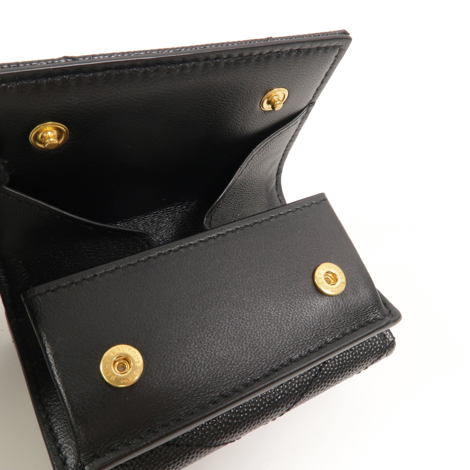 SAINT LAURENT 牛皮皮革Cassandre Matelasse Origami Tiny Wallet錢包