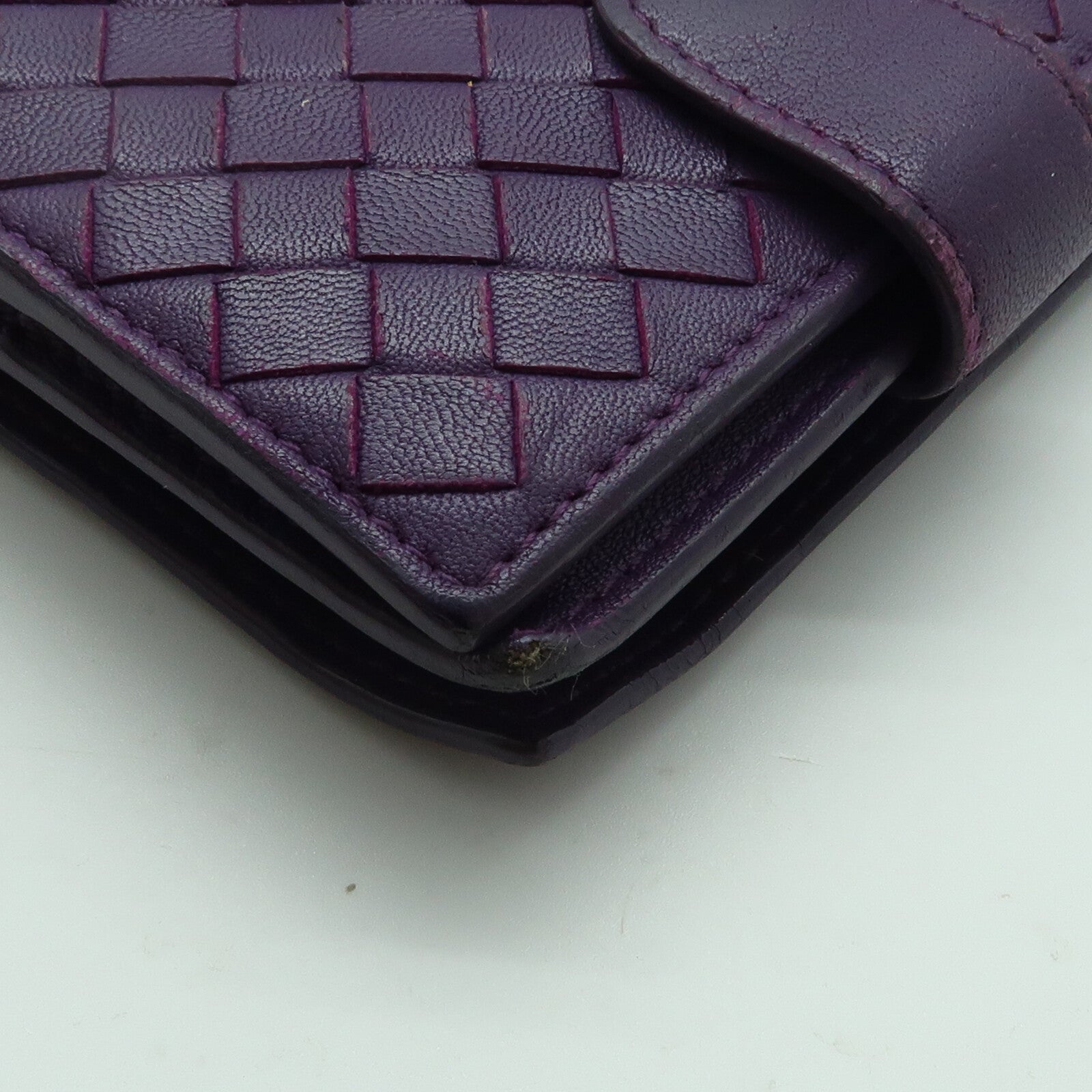 BOTTEGA VENETA 【激減優惠】牛皮皮革Intrecciato Compact French Wallet錢包
