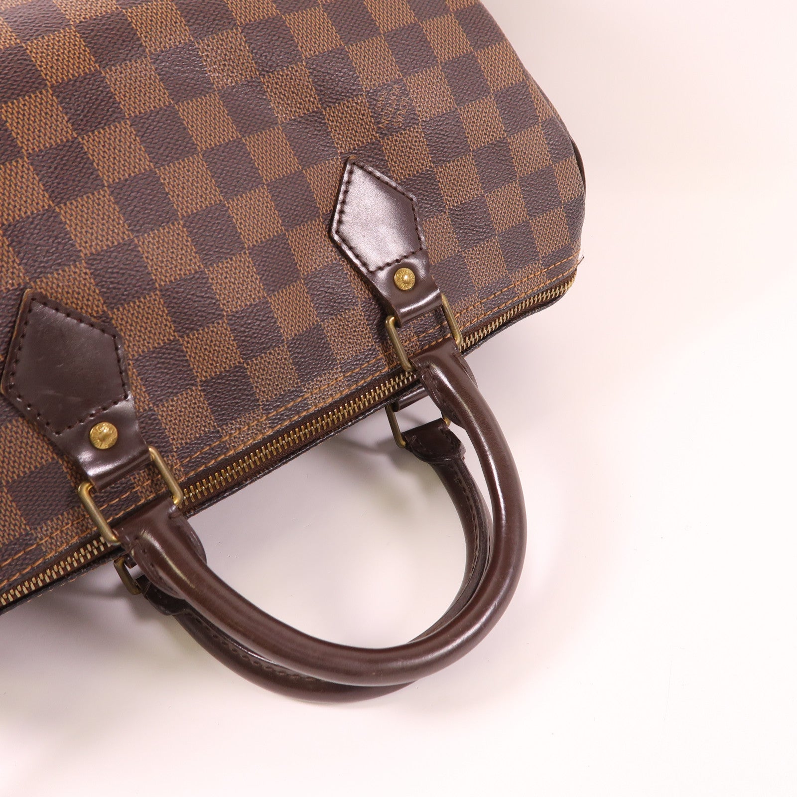 LOUIS VUITTON Damier Speedy 30金扣手挽袋