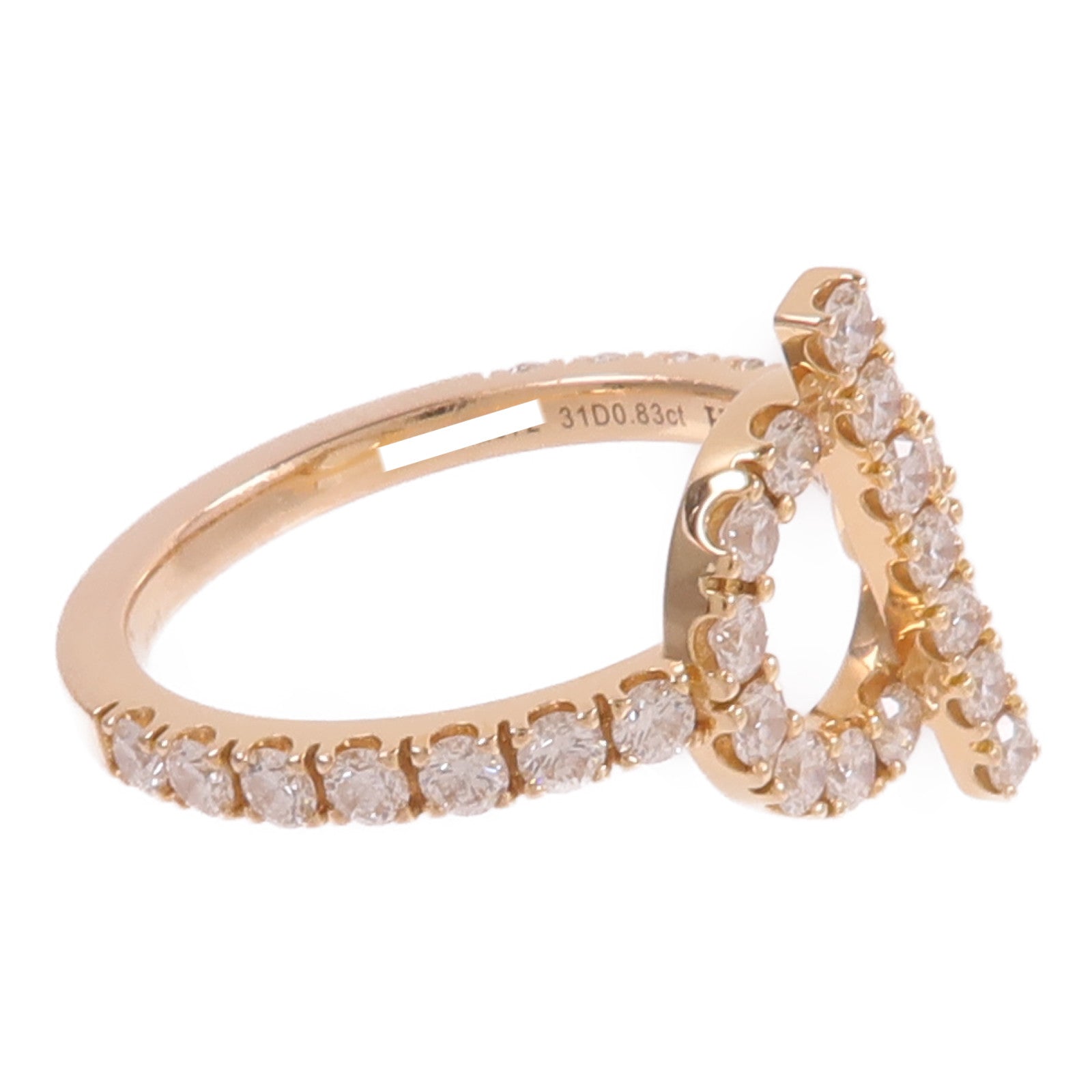 HERMES 18K玫瑰金Finesse Ring鑽石戒指