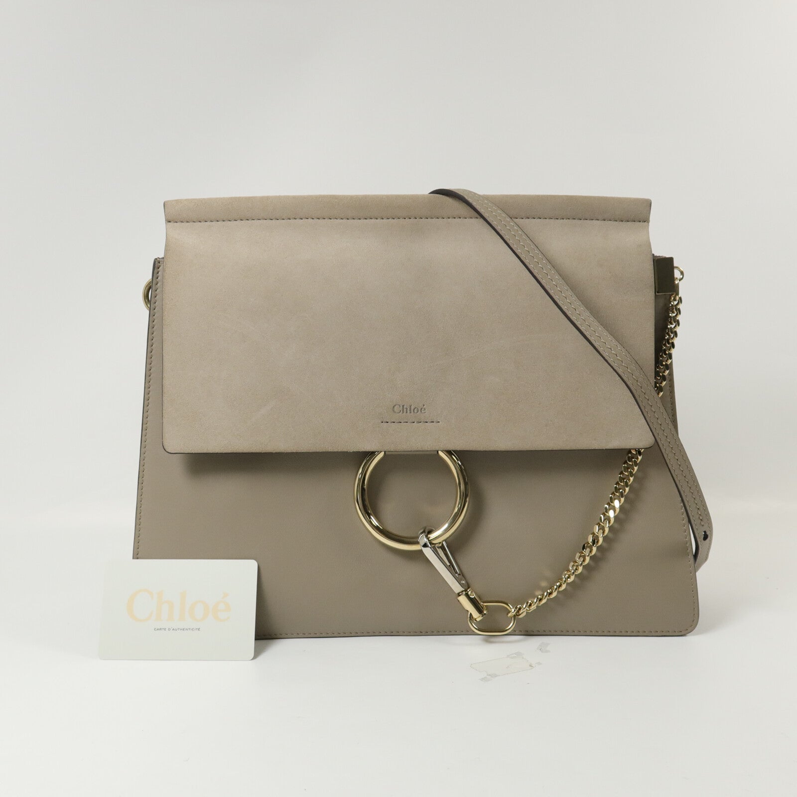Chloe 牛皮皮革/麂皮皮革Faye肩背袋