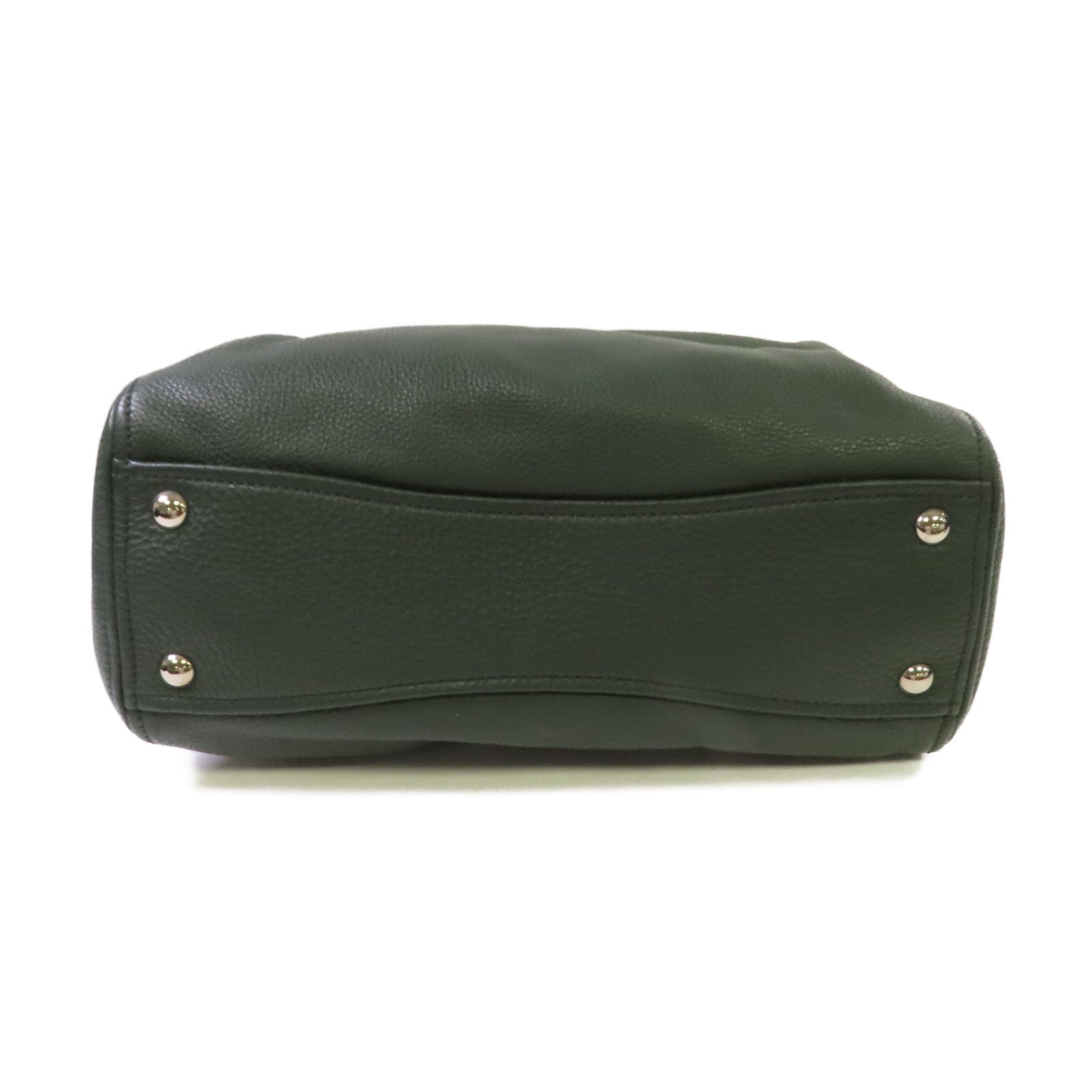 Miu Miu 牛皮皮革2Way Shoulder Bag銀扣手挽肩背兩用袋綠色
