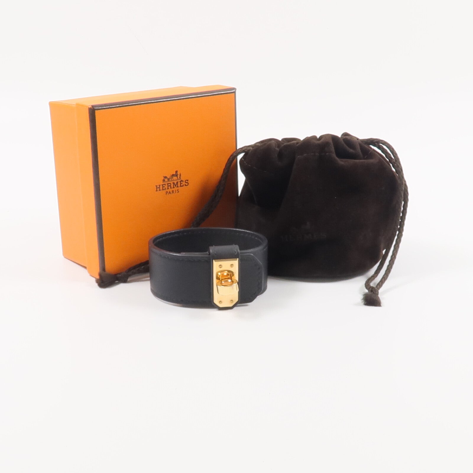 HERMES 【激減優惠】Swift皮革Kelly Twist Bracelet手帶Noir