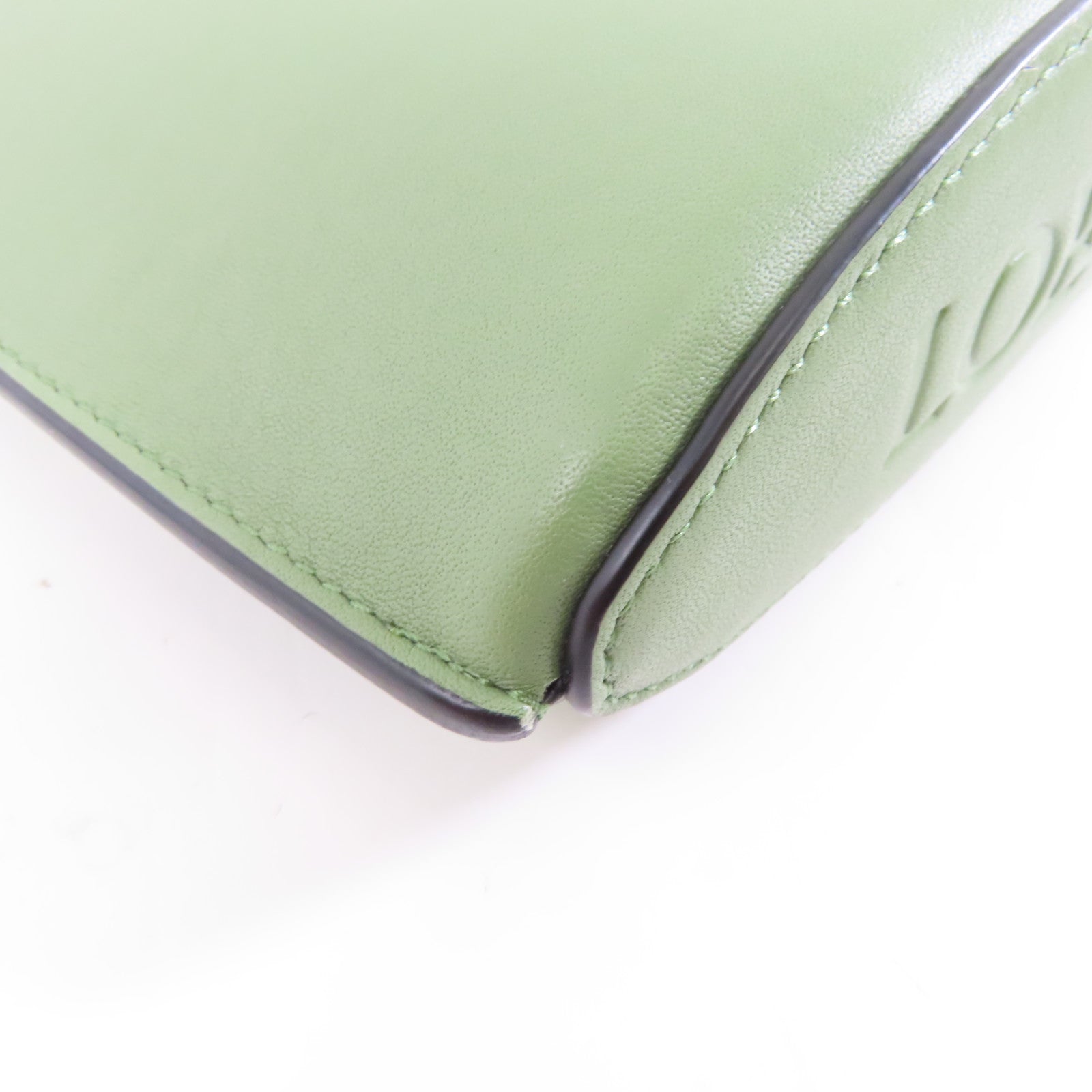LOEWE 牛皮皮革Pocket In Classic金扣肩背袋綠色