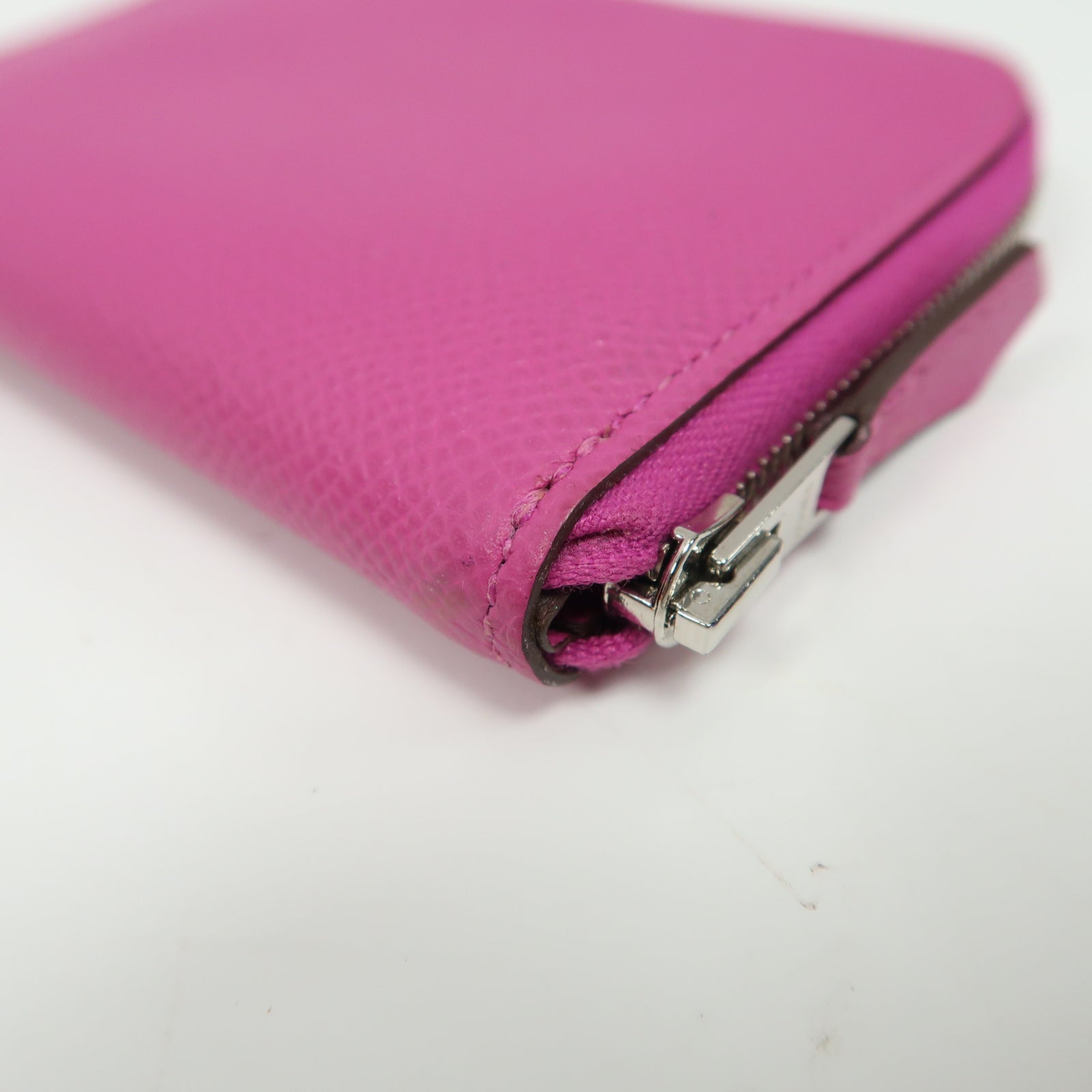 HERMES Epsom皮革Azap Card Holder Wallet銀扣卡片套玫瑰紫色
