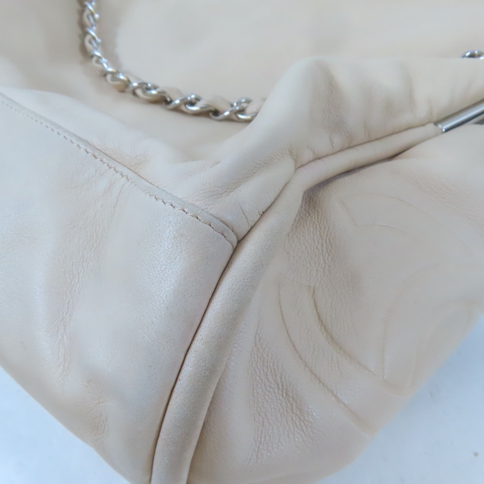 CHANEL (PRICE DOWN) CC SHW Shoulder Bag Lambskin Leather Beige