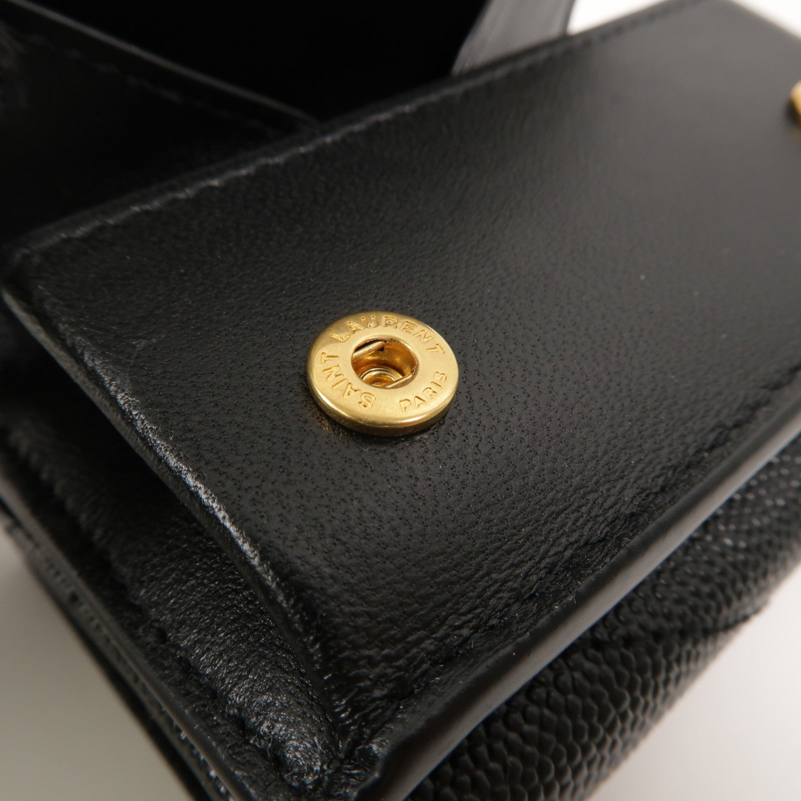 SAINT LAURENT 牛皮皮革Cassandre Matelasse Origami Tiny Wallet錢包