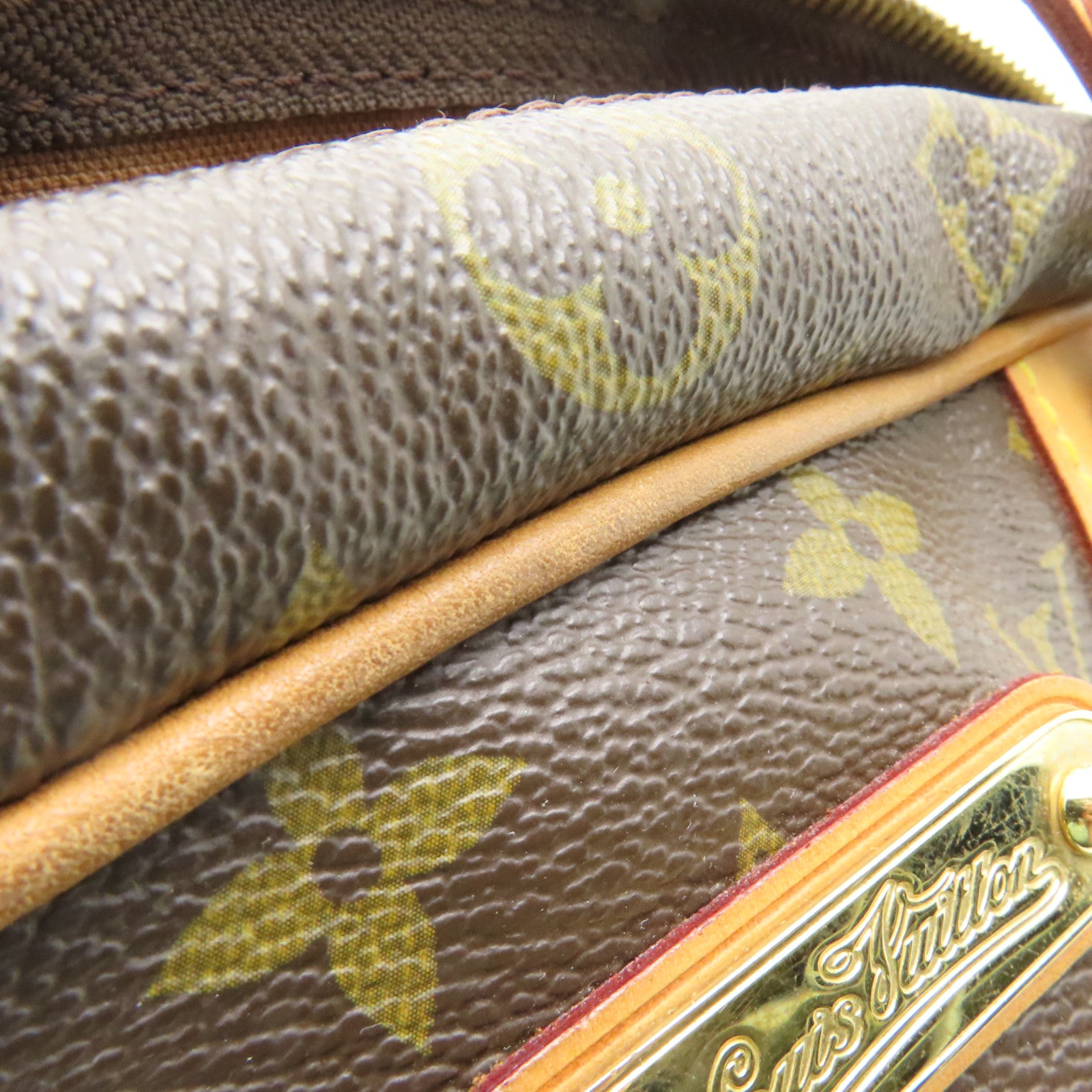 LOUIS VUITTON Monogram Montorgueil PM金扣肩背袋棕色