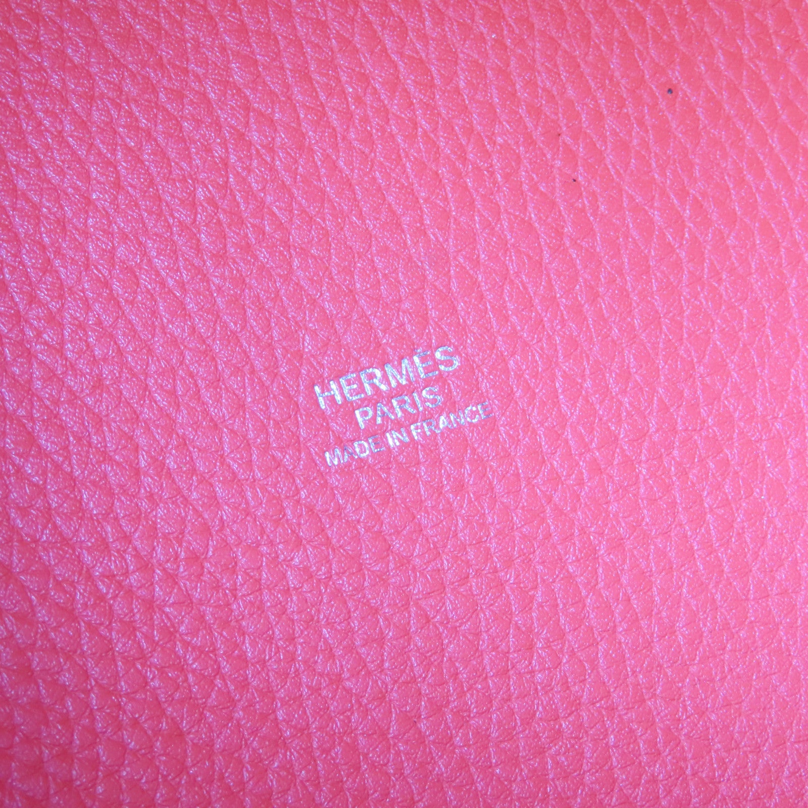 HERMES 【激減優惠】Clemence皮革Picotin MM銀扣手挽袋牡丹紅色