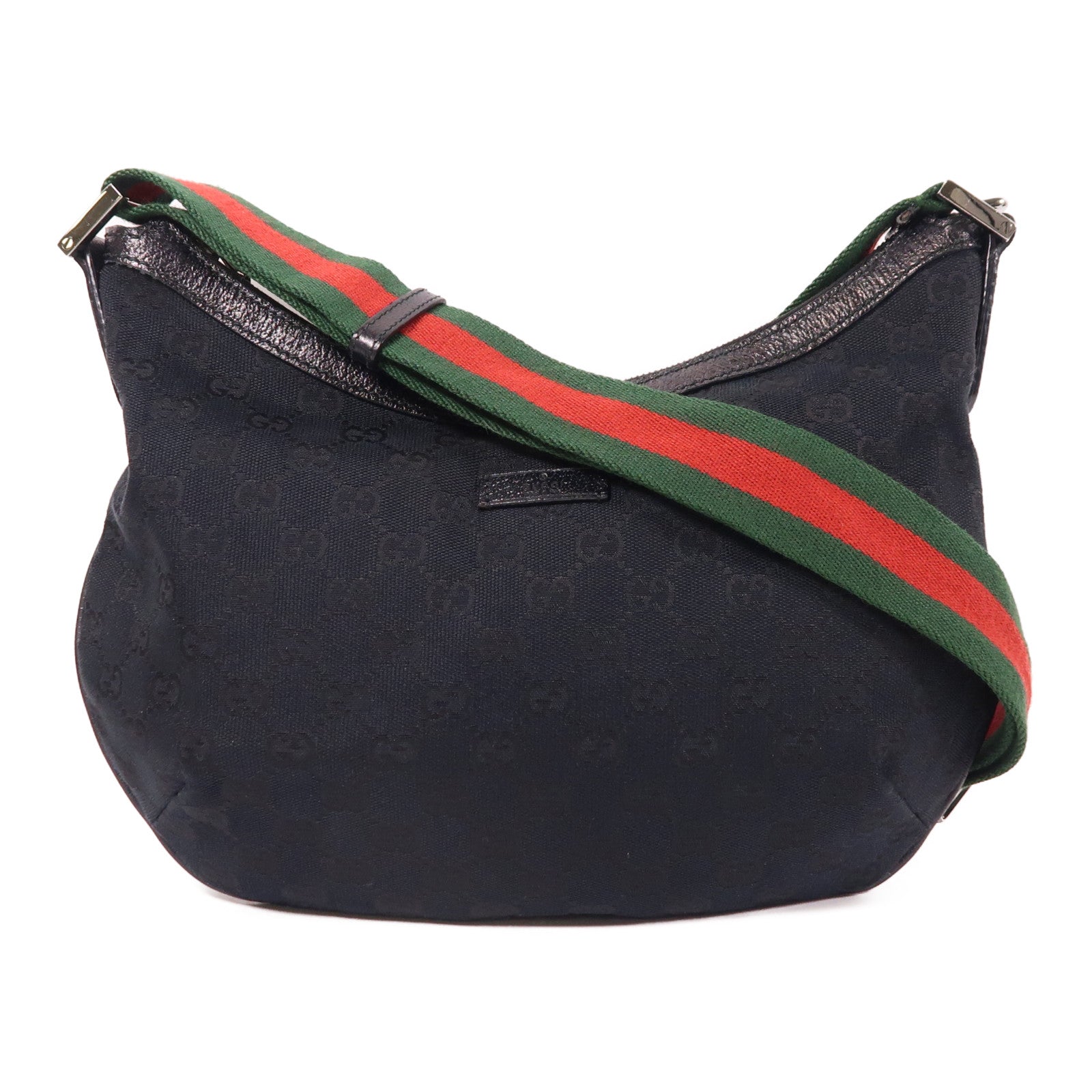GUCCI 帆布Shoulder Bag銀扣肩背袋
