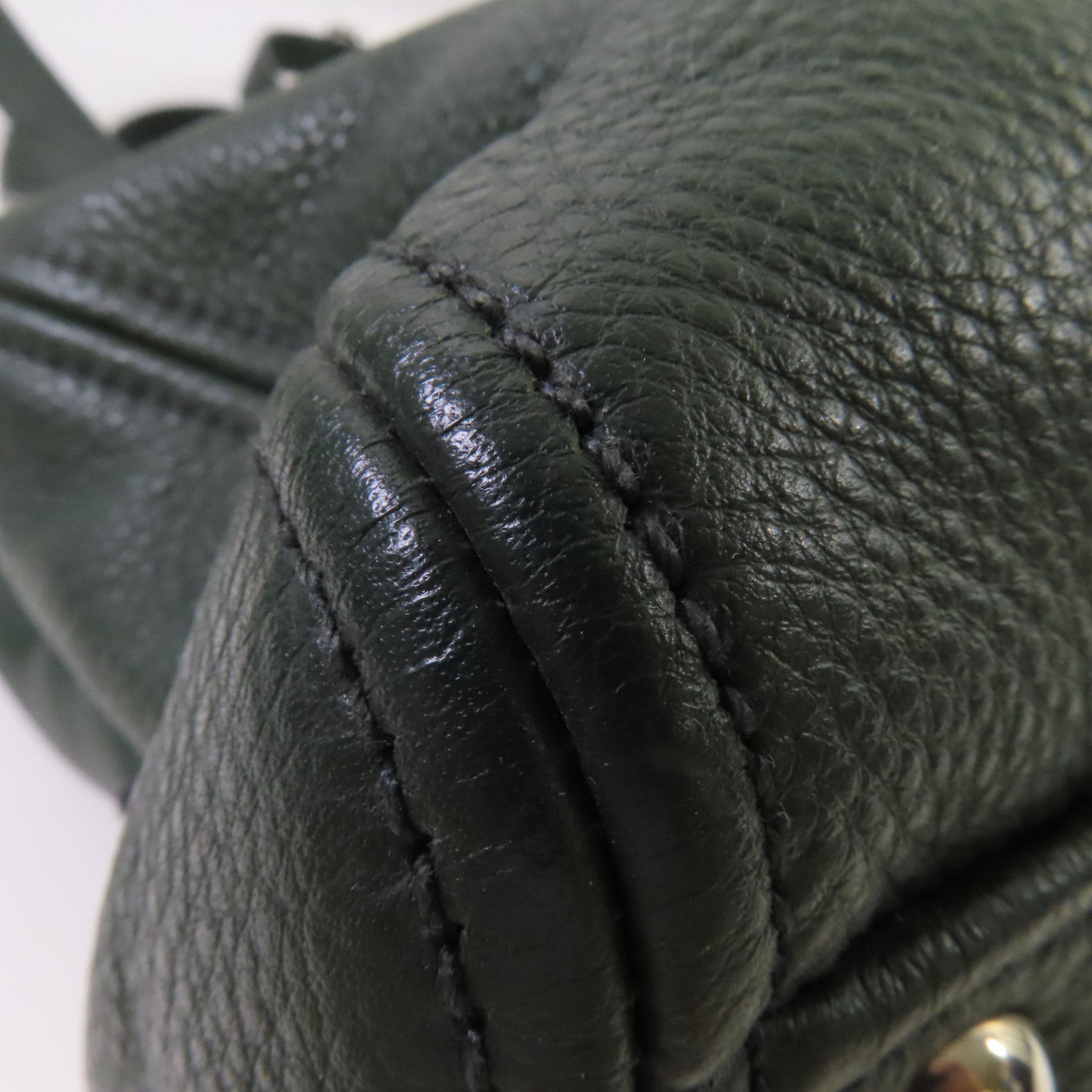 Miu Miu 牛皮皮革2Way Shoulder Bag銀扣手挽肩背兩用袋綠色