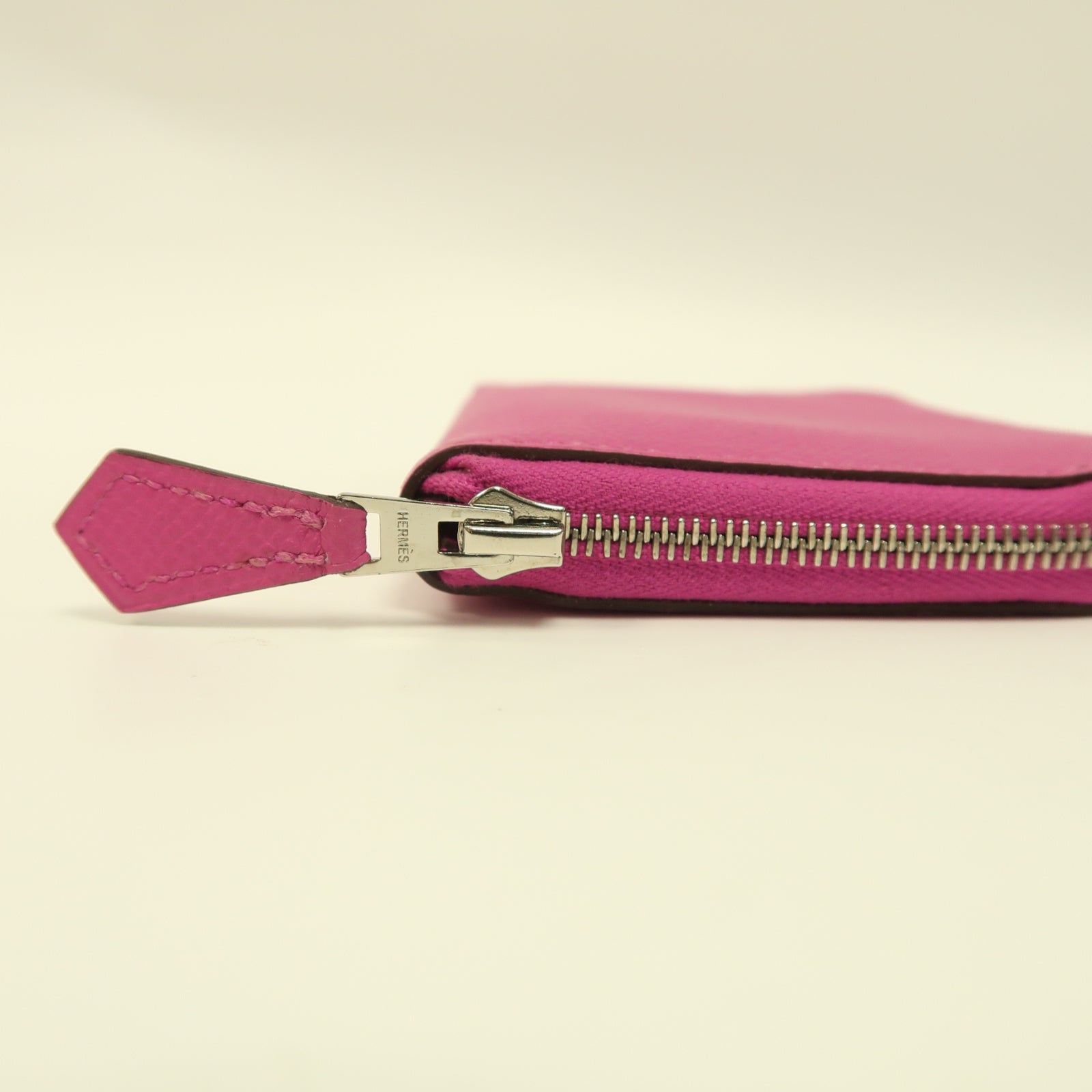 HERMES Epsom皮革Azap Card Holder Wallet銀扣卡片套玫瑰紫色