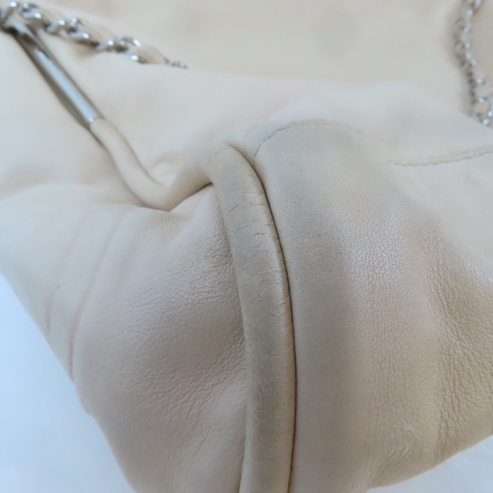 CHANEL (PRICE DOWN) CC SHW Shoulder Bag Lambskin Leather Beige
