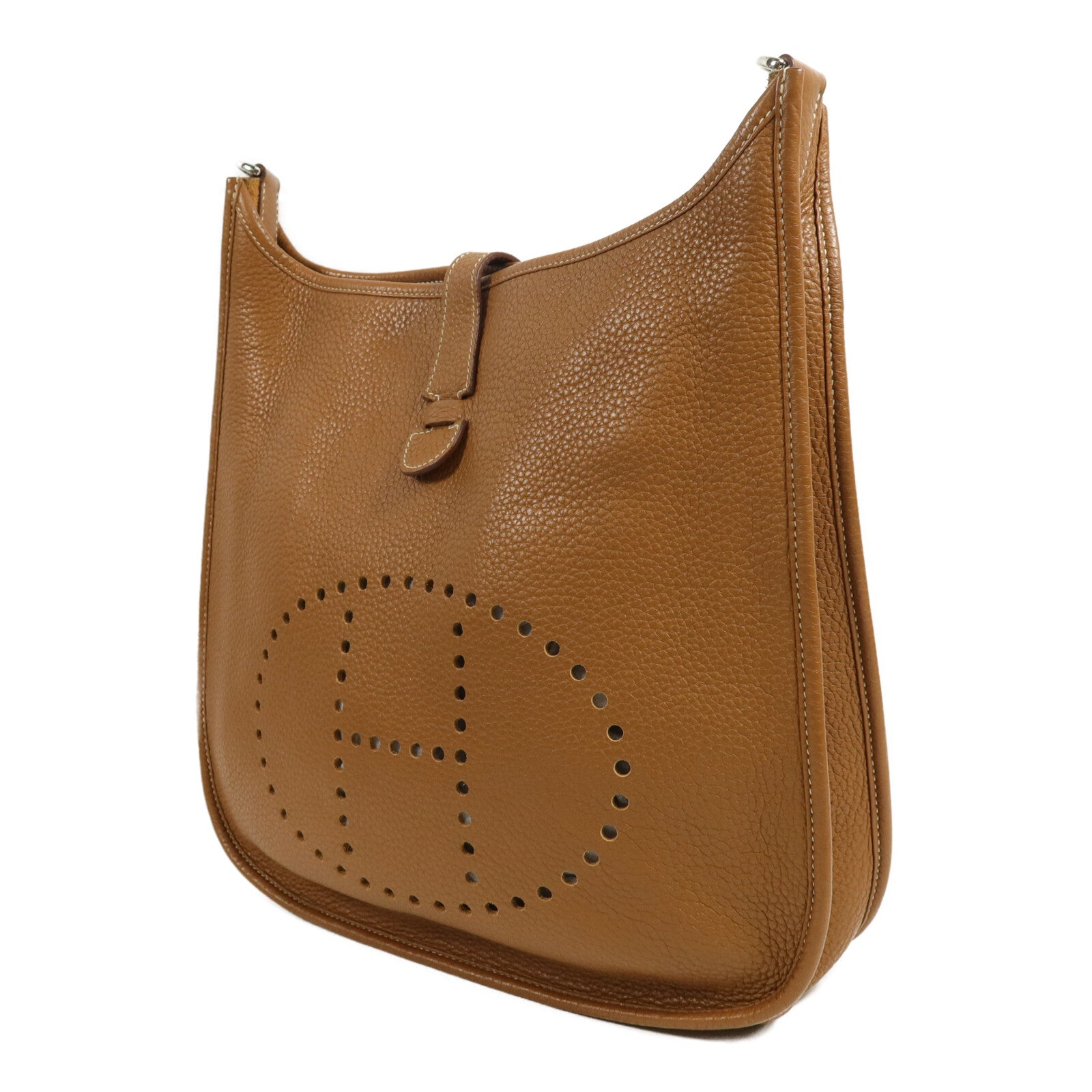 HERMES Clemence皮革Evelyne PM肩背袋Gold
