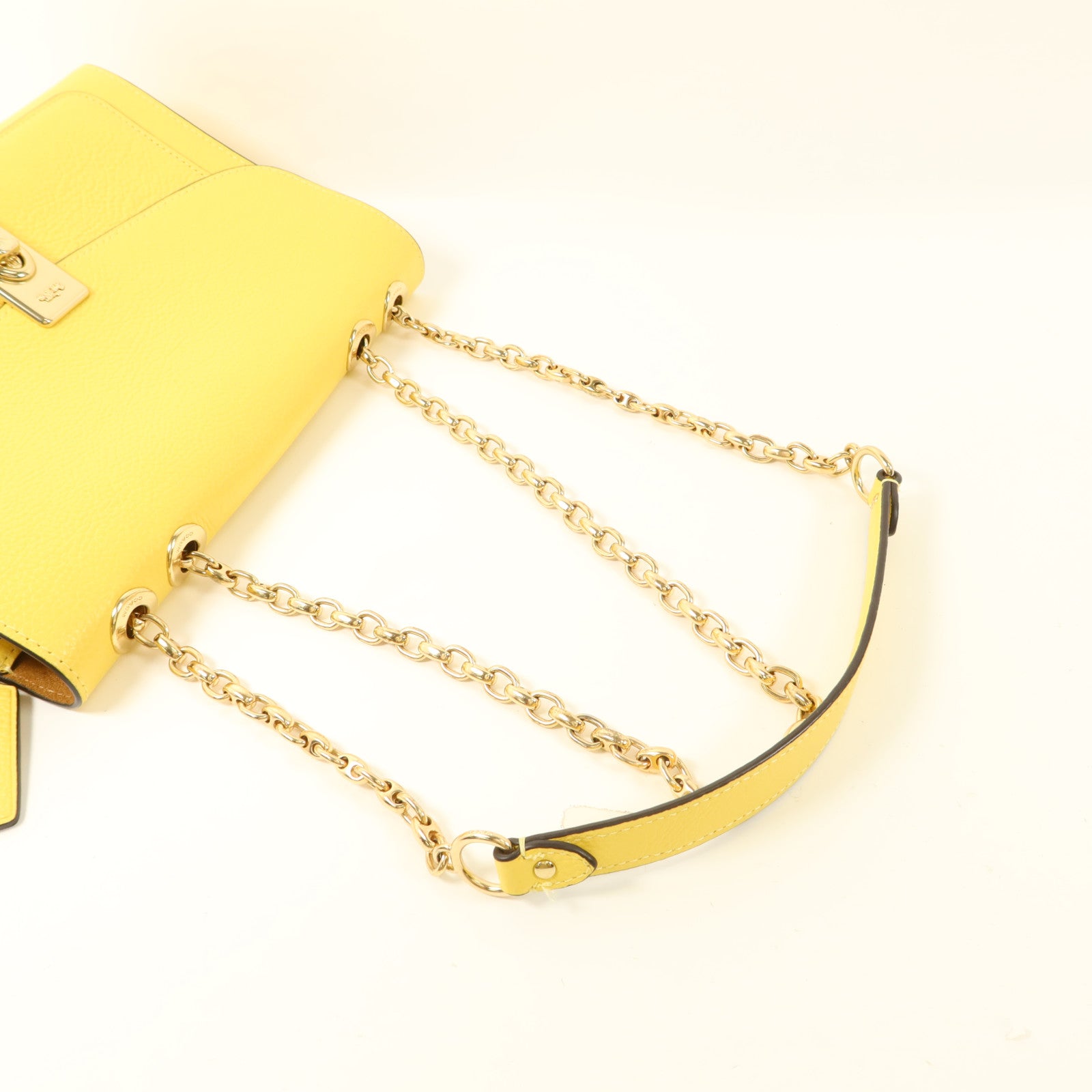 COACH 牛皮皮革Shoulder Bag金扣鏈帶肩背袋
