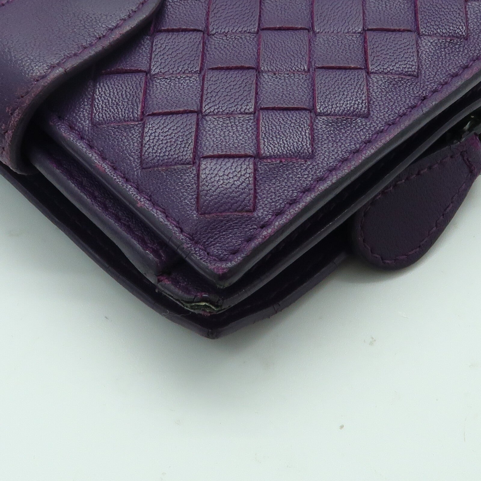 BOTTEGA VENETA 【激減優惠】牛皮皮革Intrecciato Compact French Wallet錢包