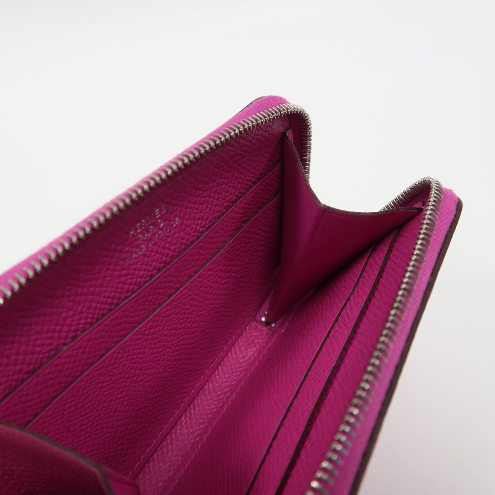 HERMES Epsom皮革Azap Card Holder Wallet銀扣卡片套玫瑰紫色