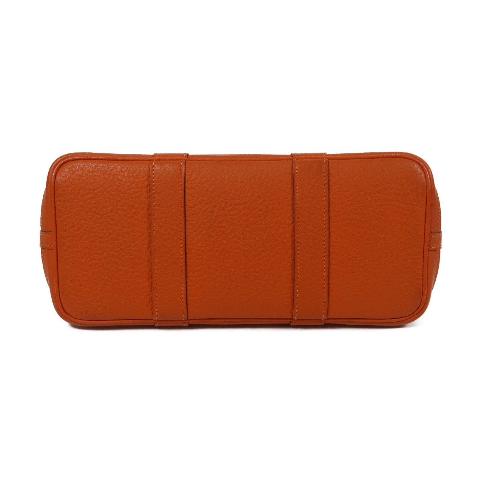 HERMES Negonda皮革Garden Party TPM銀扣手挽袋Feu/橙色