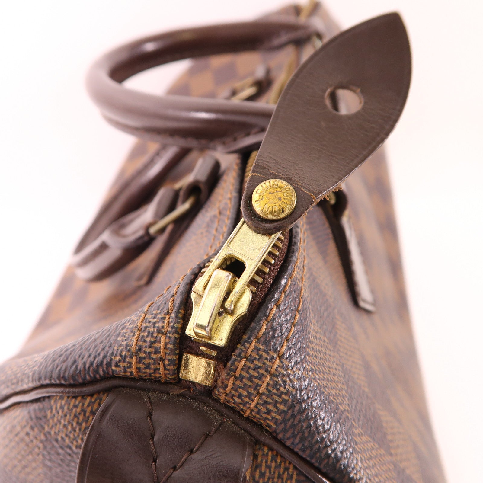 LOUIS VUITTON Damier Speedy 30金扣手挽袋